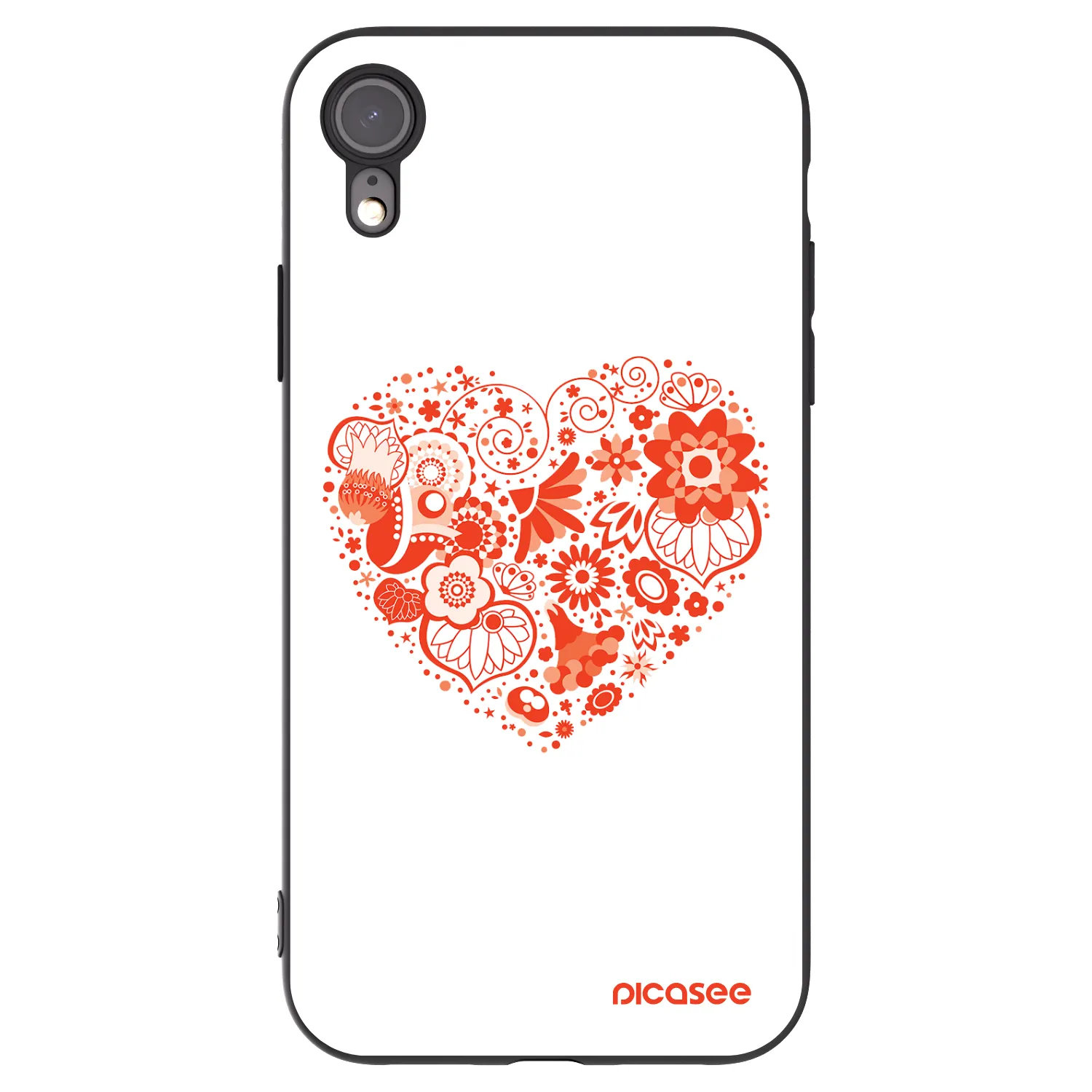 Picasee Μαύρη θήκη σιλικόνης για Apple iPhone XR - Big heart