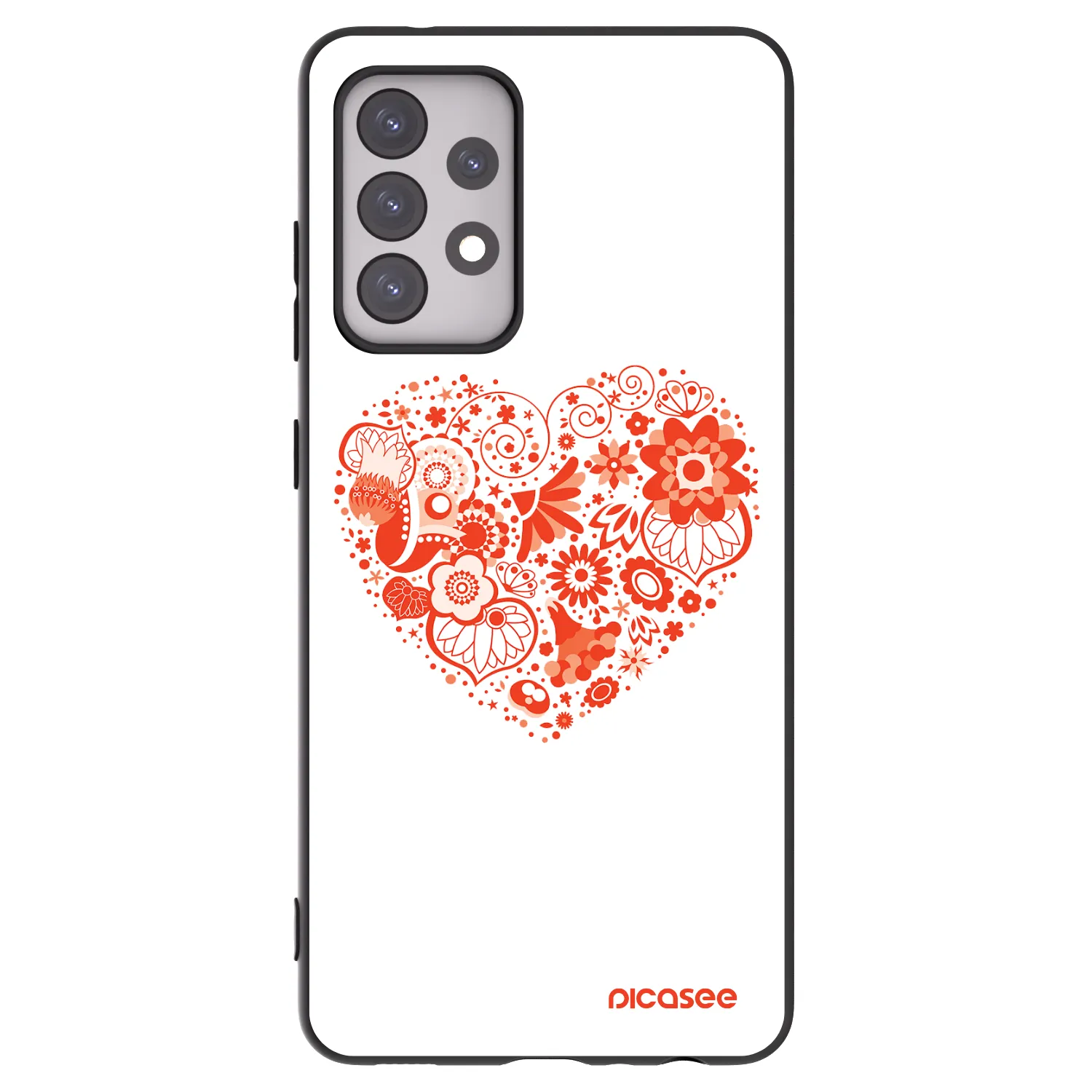 Picasee Μαύρη θήκη σιλικόνης για Samsung Galaxy A52s 5G A528B - Big heart