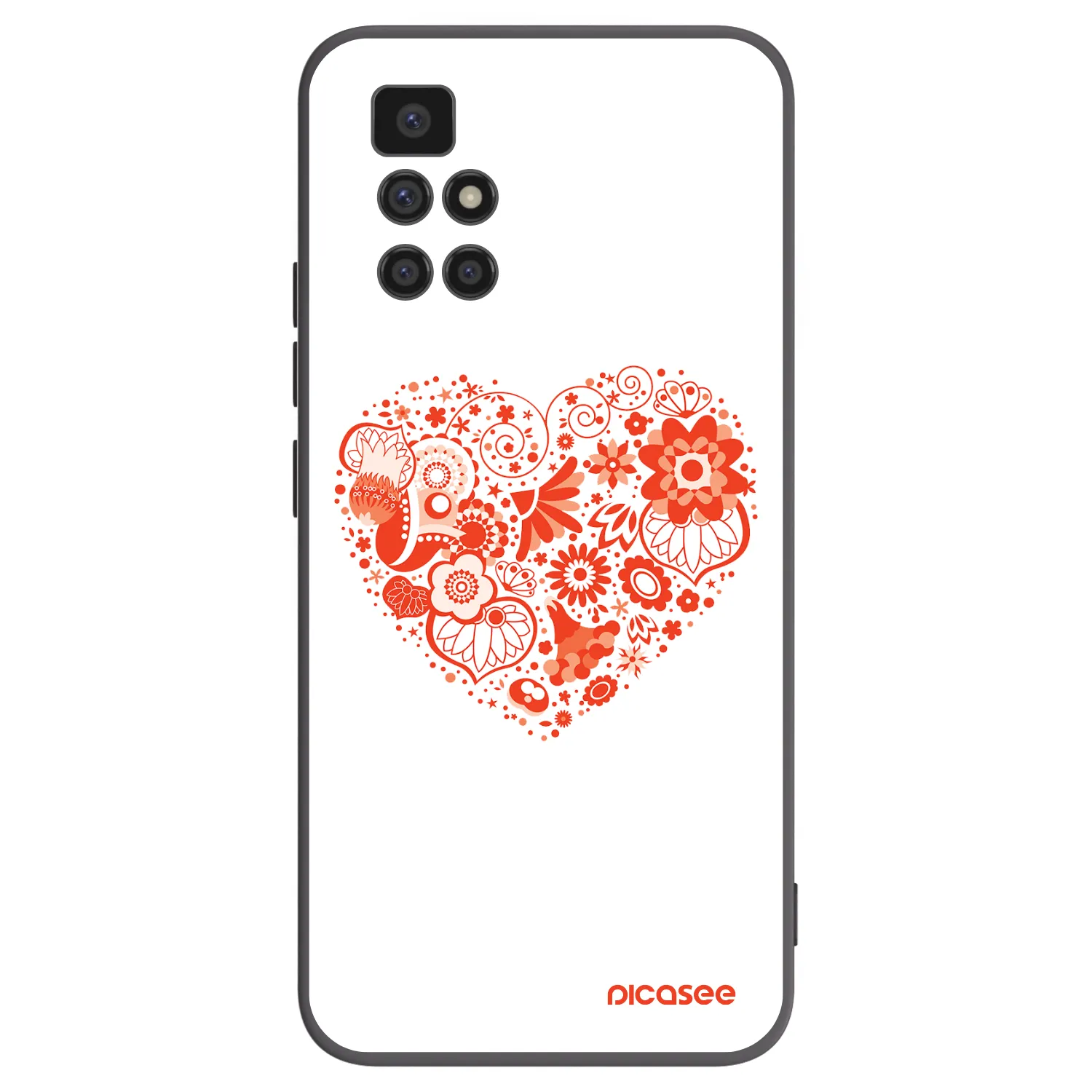 Picasee Μαύρη θήκη σιλικόνης για Xiaomi Redmi 10 - Big heart