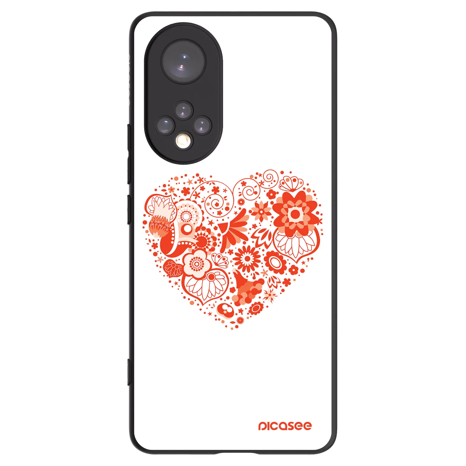 Picasee Μαύρη θήκη σιλικόνης για Huawei Nova 9 - Big heart