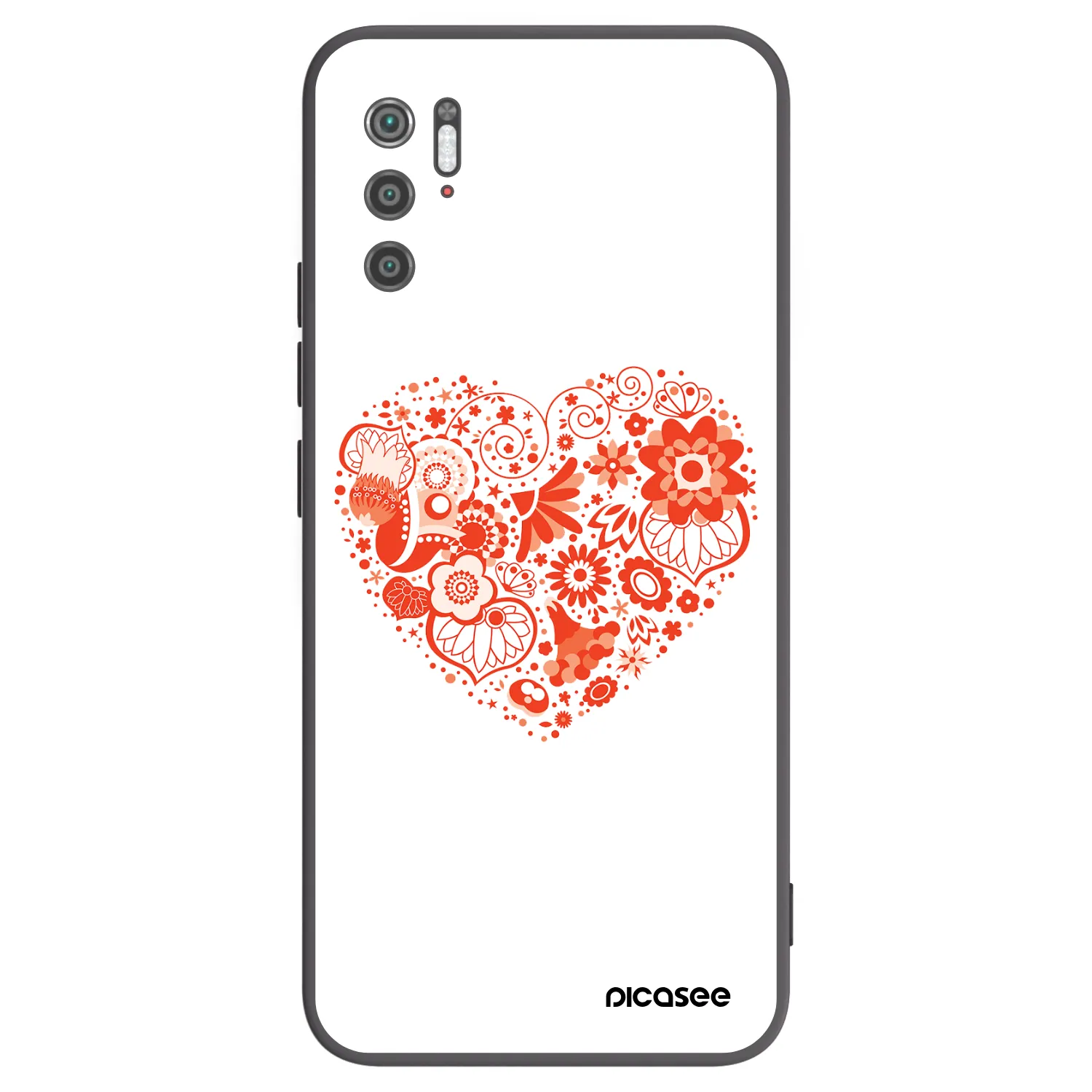 Picasee Μαύρη θήκη σιλικόνης για Xiaomi Poco M3 Pro 5G - Big heart