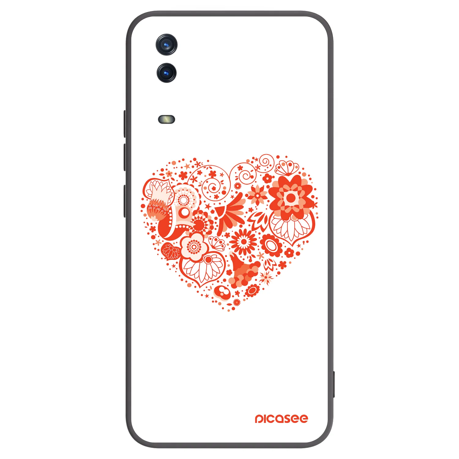 Picasee Μαύρη θήκη σιλικόνης για Vivo Y11s - Big heart