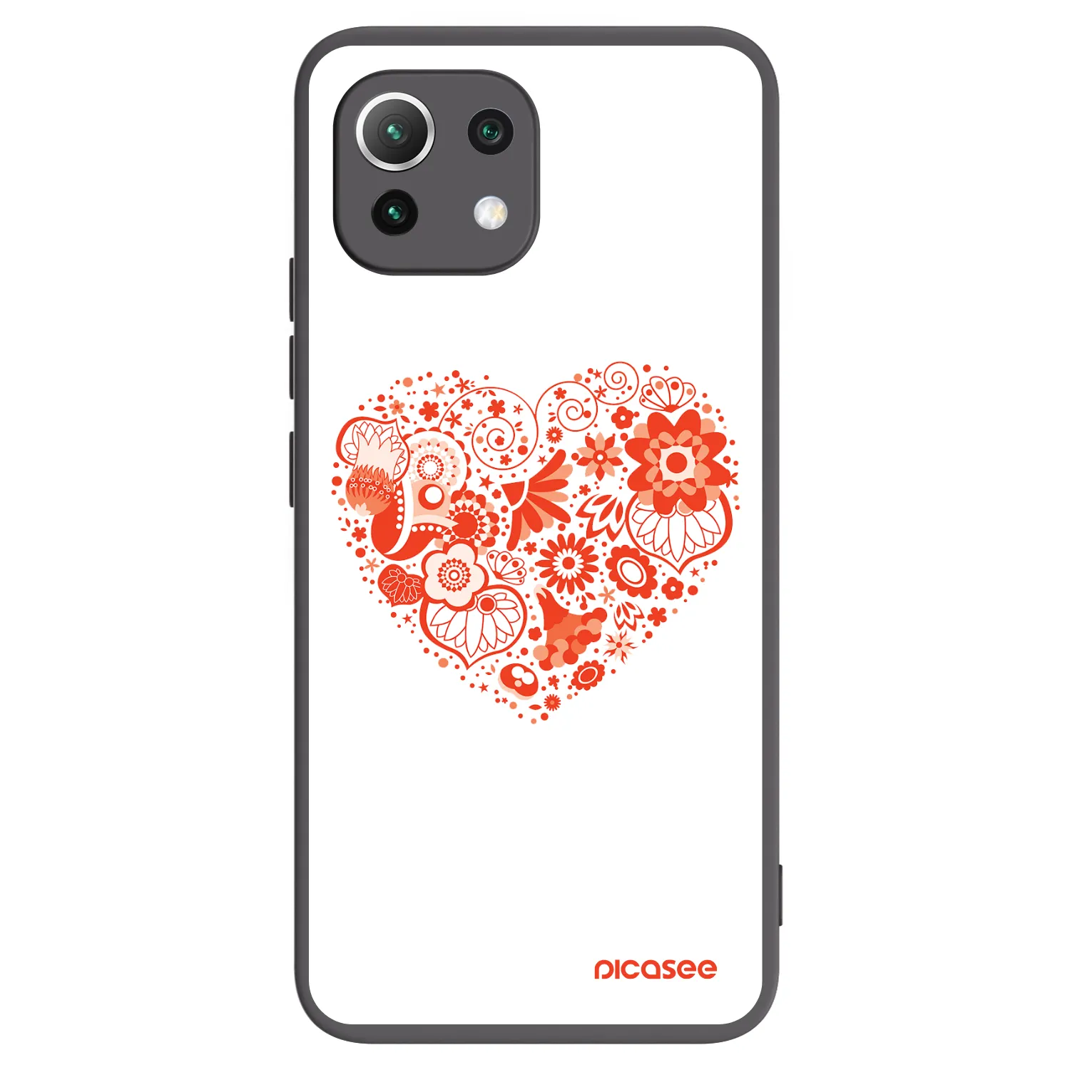 Picasee Μαύρη θήκη σιλικόνης για Xiaomi 11 Lite 5G NE - Big heart