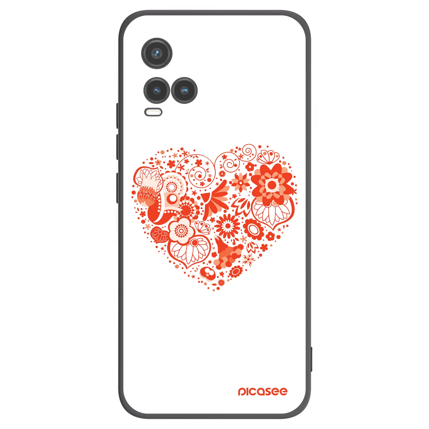 Picasee Μαύρη θήκη σιλικόνης για Vivo Y33s - Big heart