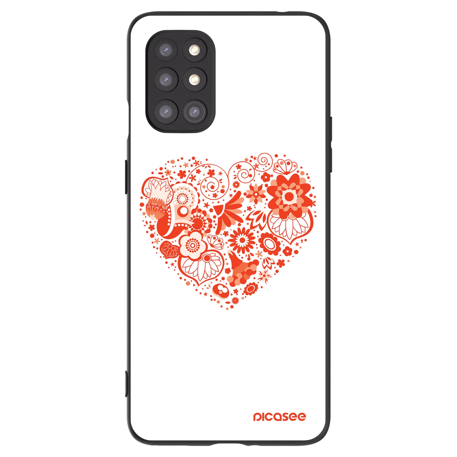 Picasee Μαύρη θήκη σιλικόνης για OnePlus 8T - Big heart