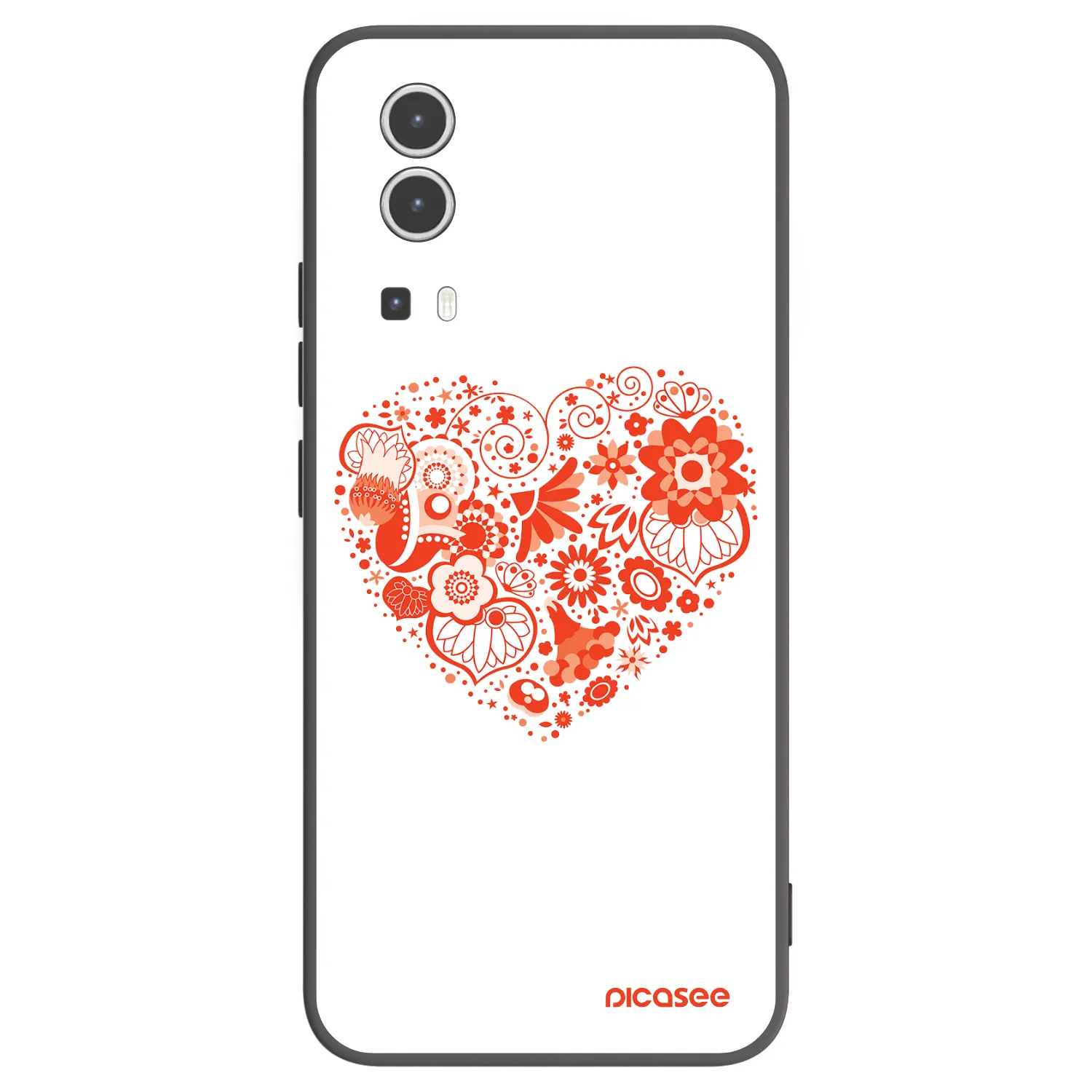 Picasee Μαύρη θήκη σιλικόνης για Vivo Y72 5G - Big heart