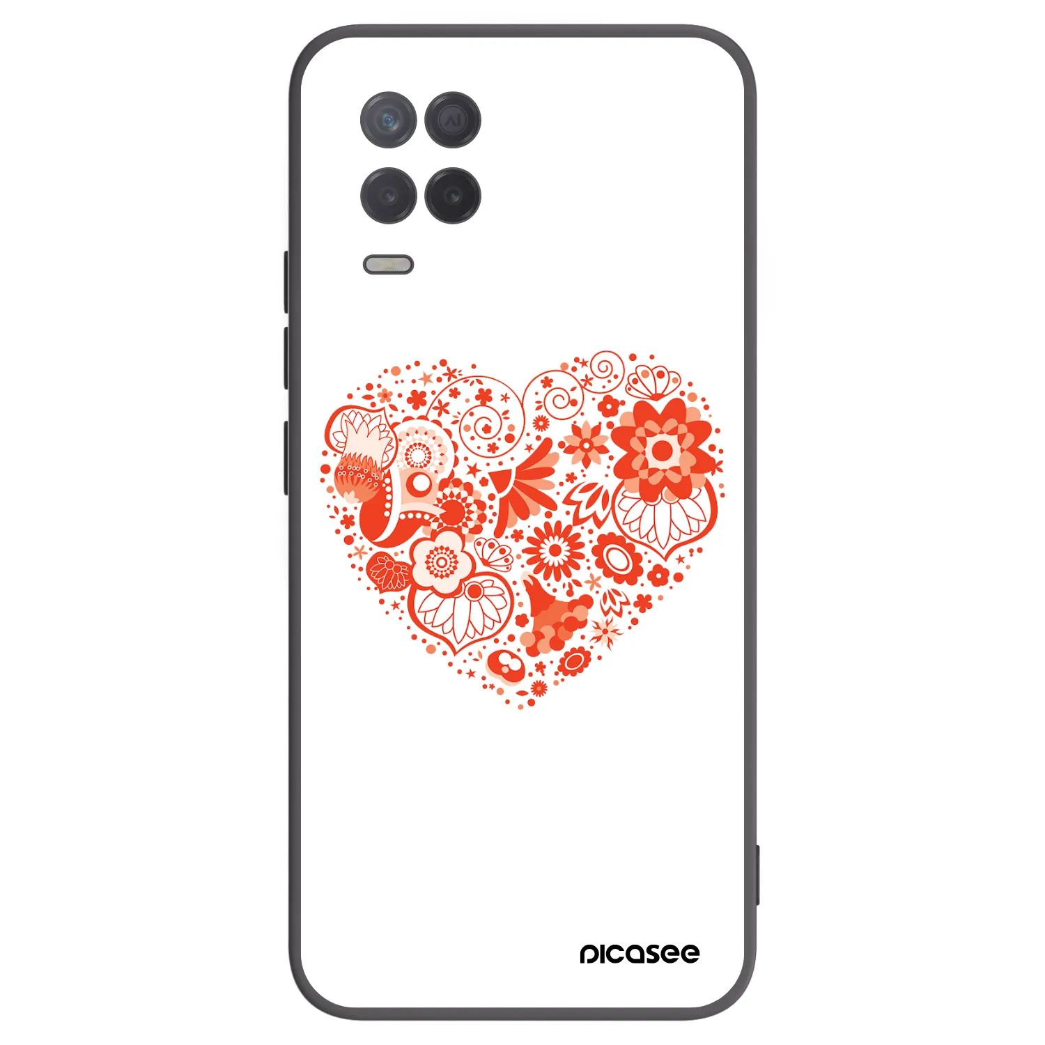 Picasee Μαύρη θήκη σιλικόνης για Realme 8 5G - Big heart