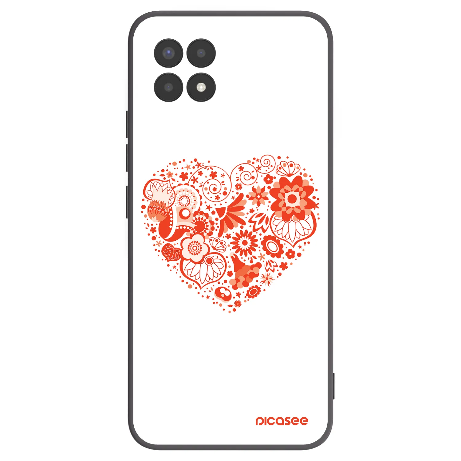 Picasee Μαύρη θήκη σιλικόνης για Realme 8i - Big heart