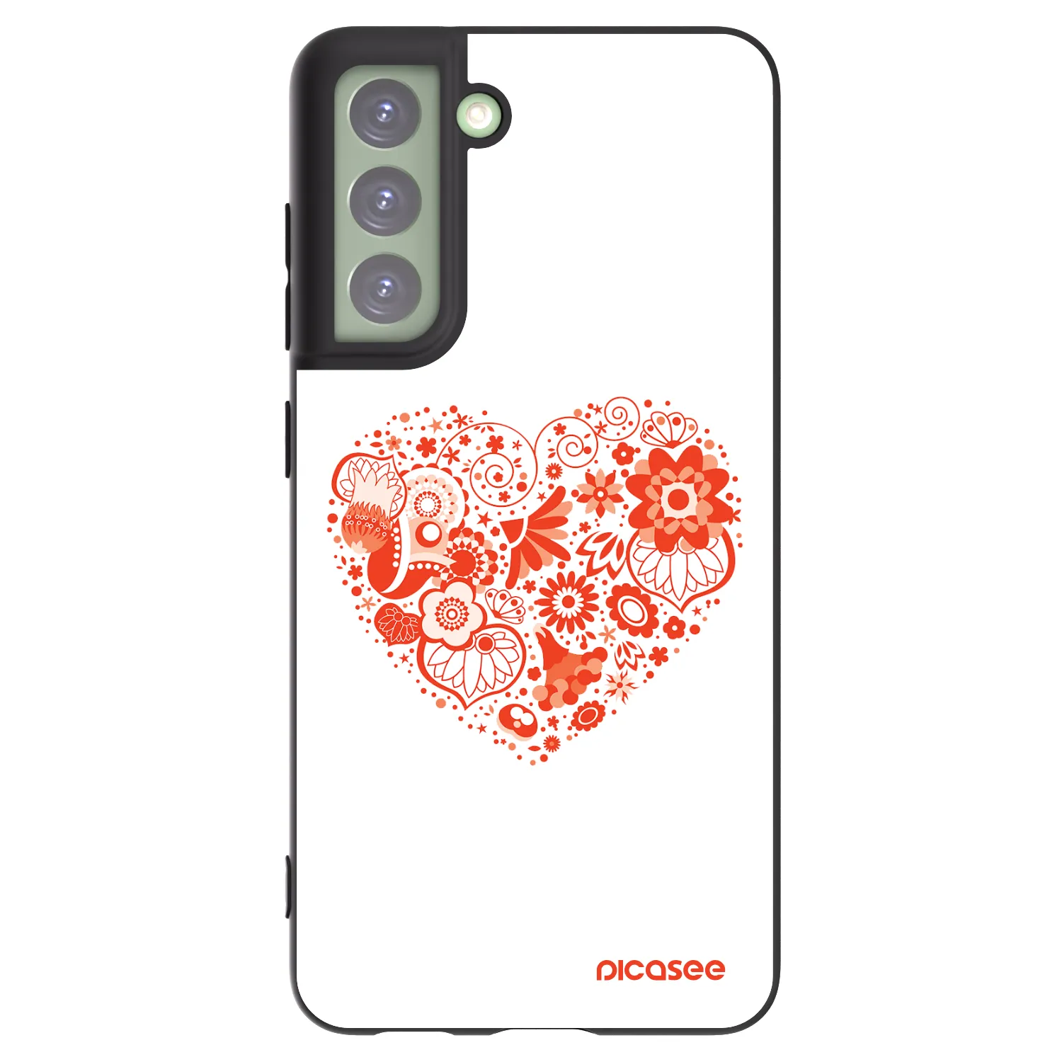 Picasee Μαύρη θήκη σιλικόνης για Samsung Galaxy S21 FE 5G - Big heart