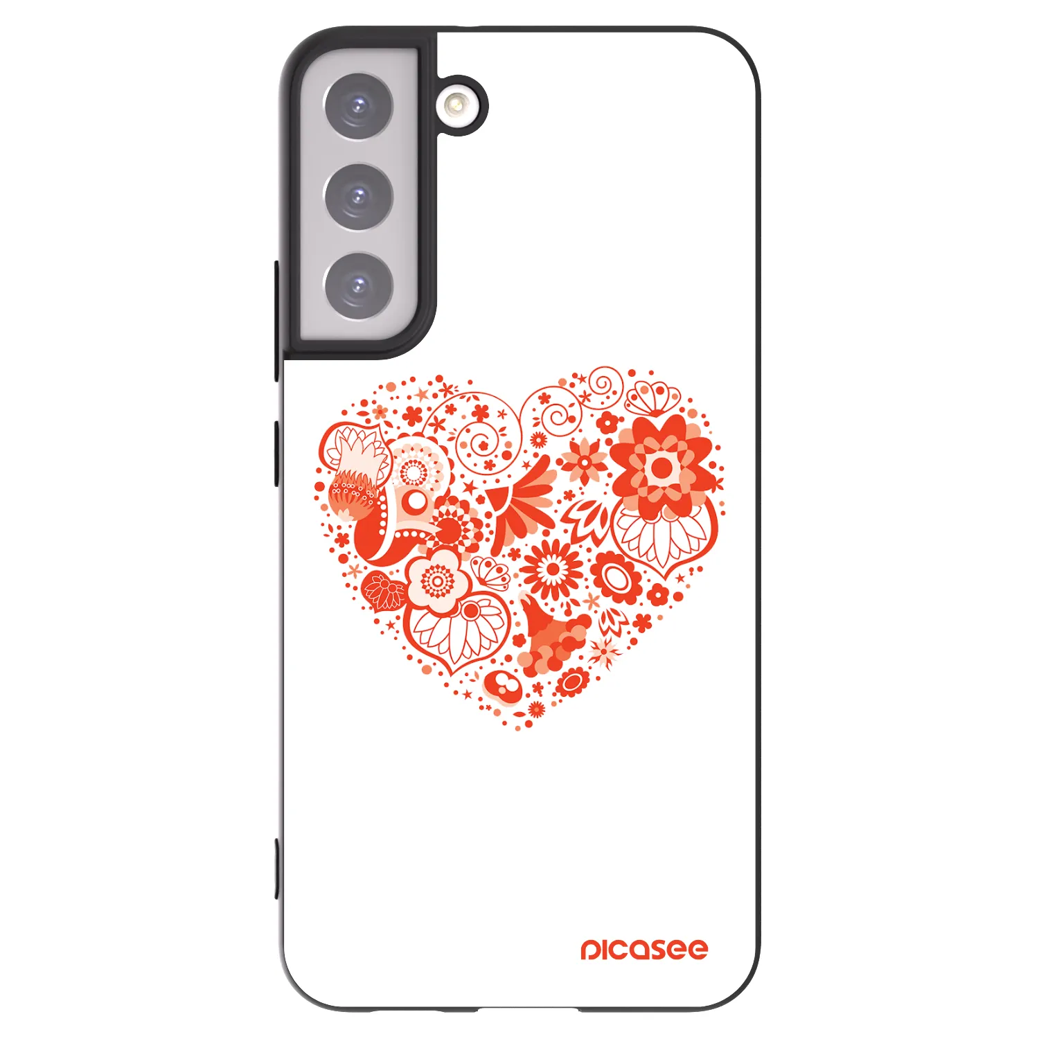 Picasee Μαύρη θήκη σιλικόνης για Samsung Galaxy S22+ 5G - Big heart