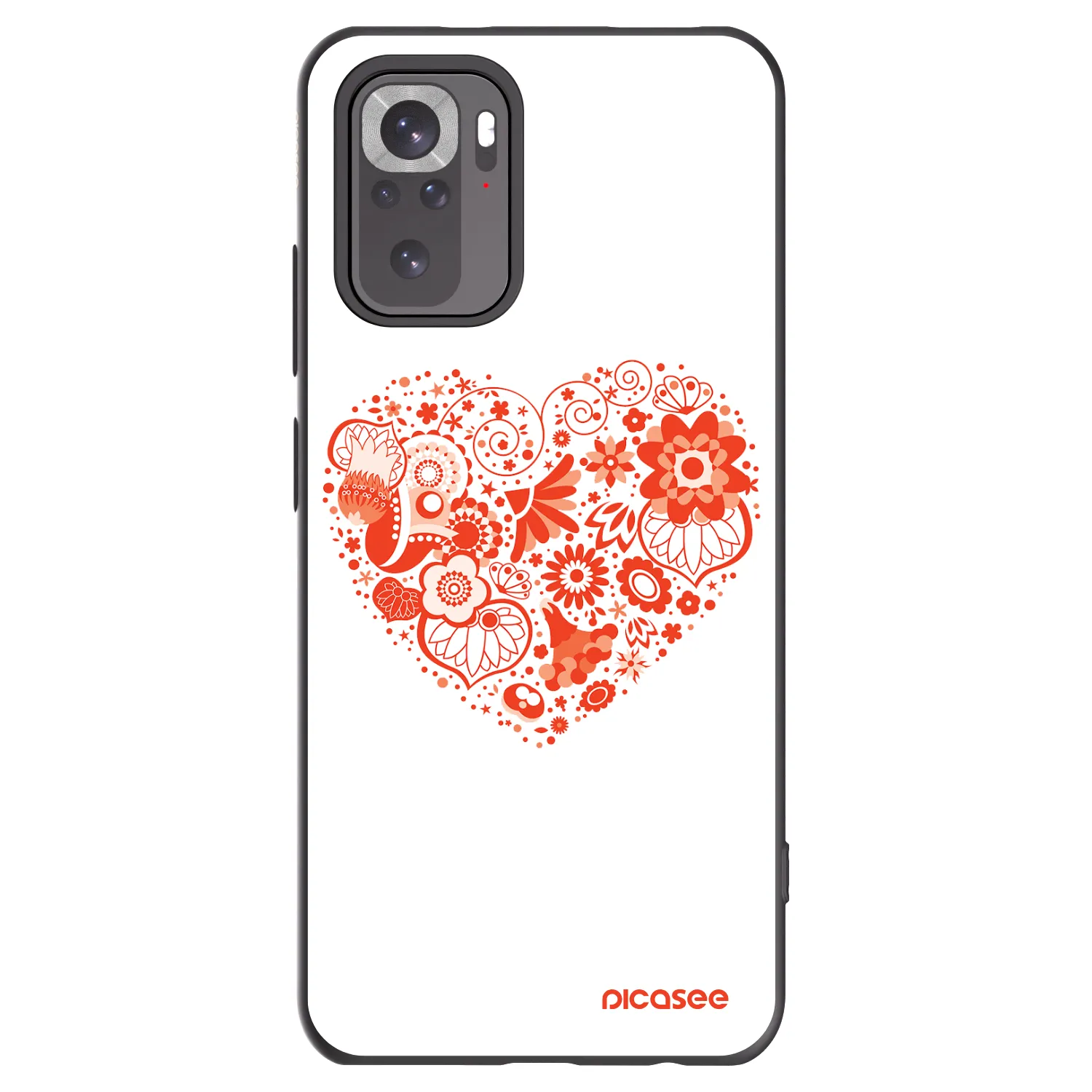 Picasee Μαύρη θήκη σιλικόνης για Xiaomi Redmi Note 11S 4G - Big heart