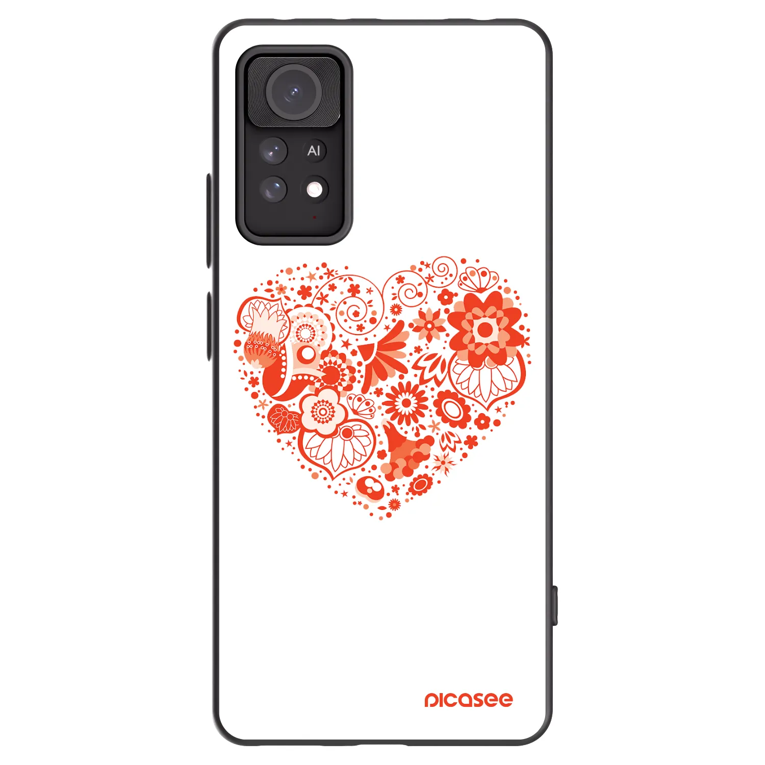 Picasee Μαύρη θήκη σιλικόνης για Xiaomi Redmi Note 11 Pro 5G - Big heart