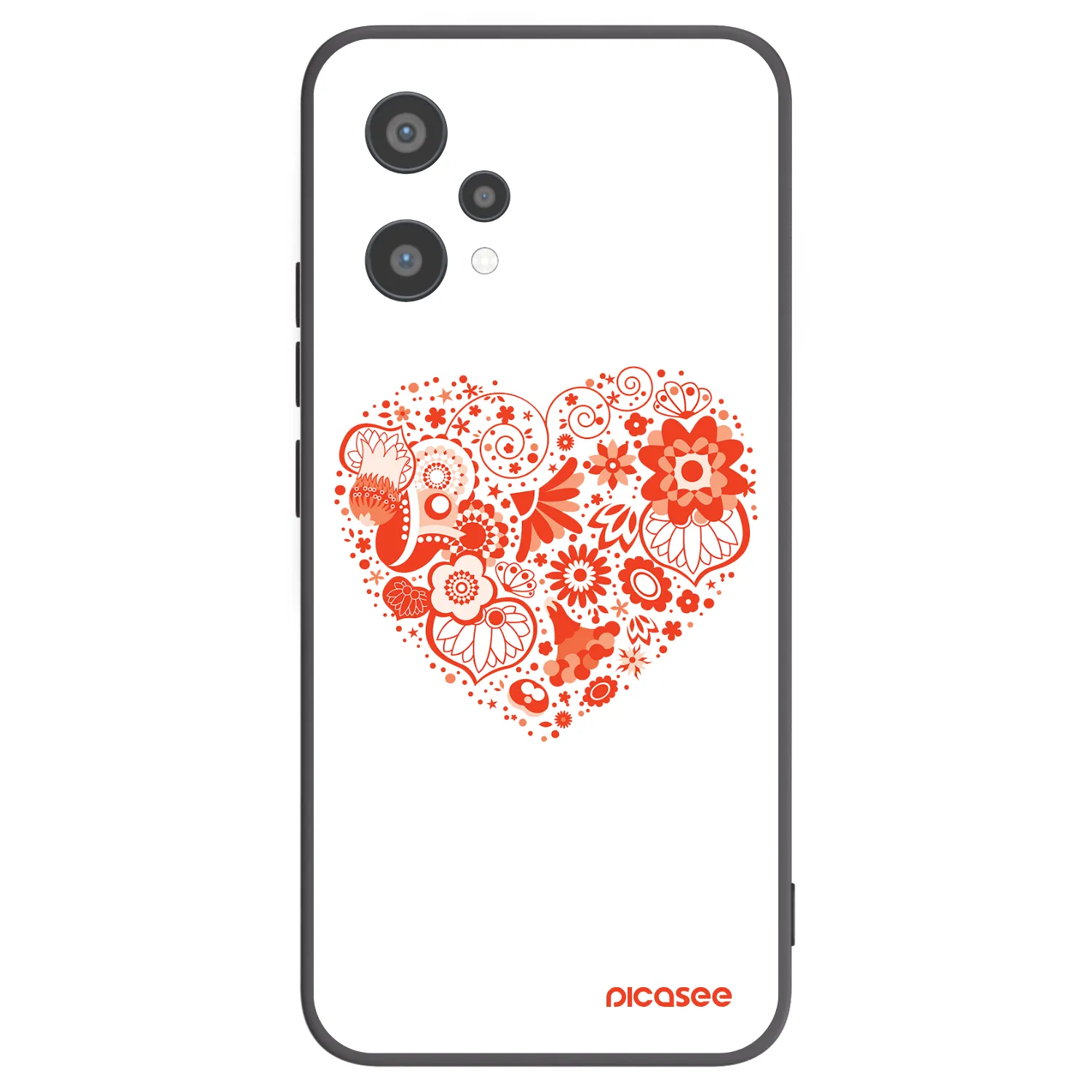 Picasee Μαύρη θήκη σιλικόνης για Realme 9 Pro 5G - Big heart