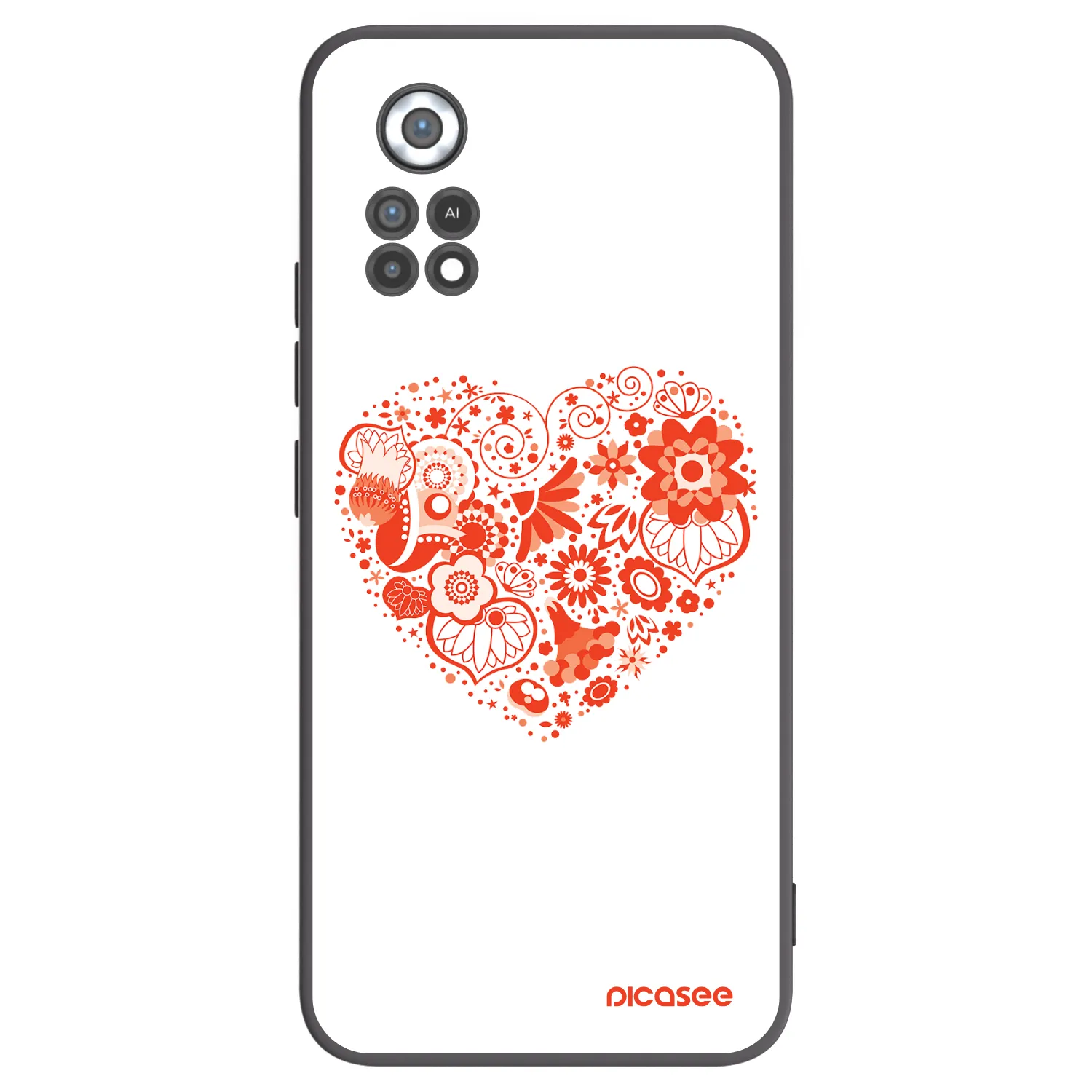 Picasee Μαύρη θήκη σιλικόνης για Xiaomi Poco X4 Pro 5G - Big heart