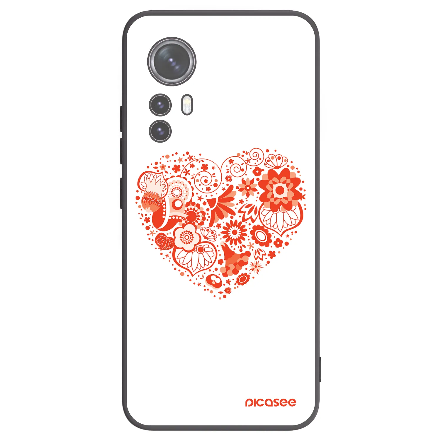 Picasee Μαύρη θήκη σιλικόνης για Xiaomi 12 - Big heart