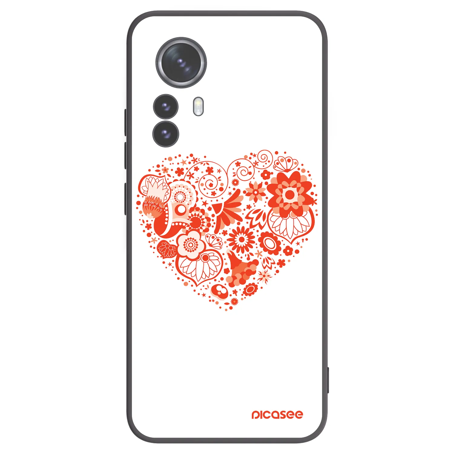 Picasee Μαύρη θήκη σιλικόνης για Xiaomi 12 Pro - Big heart