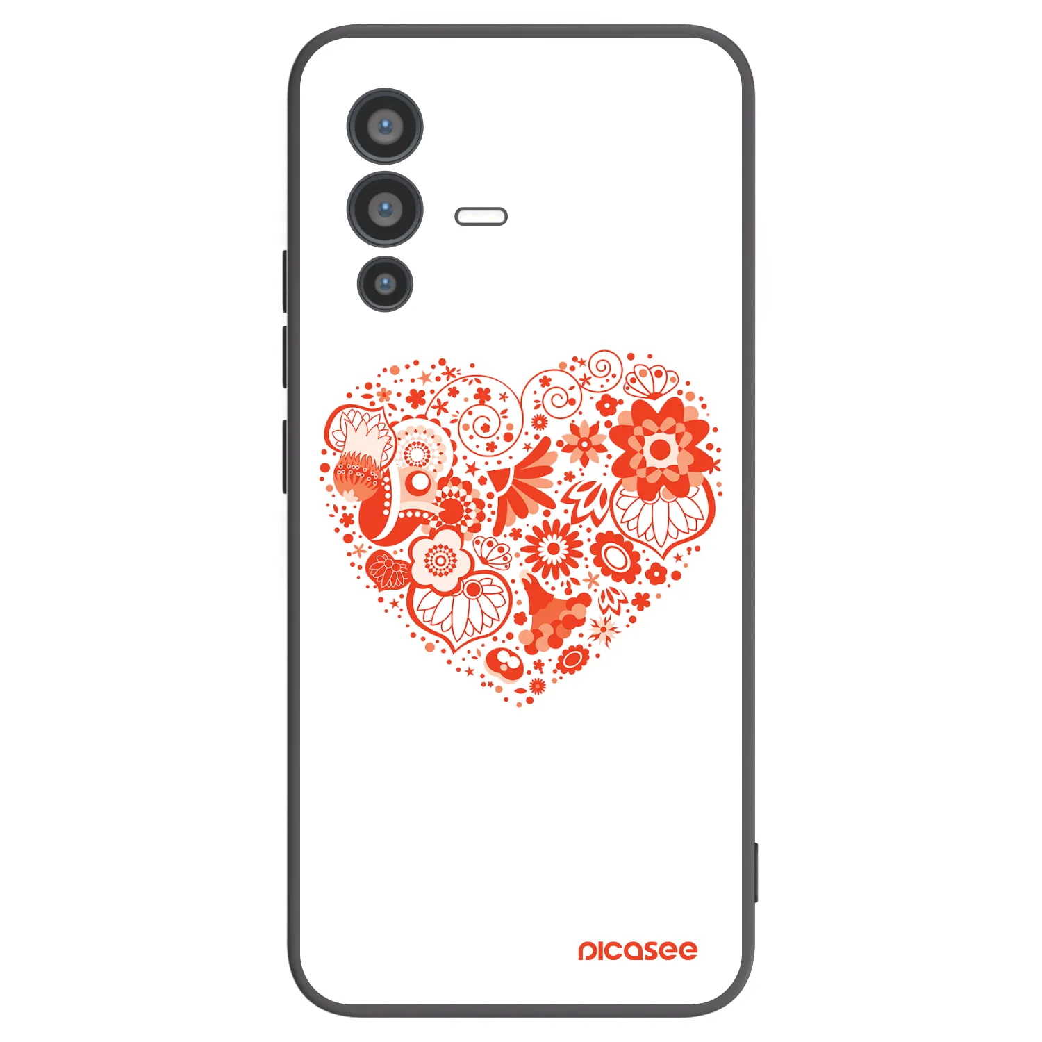 Picasee Μαύρη θήκη σιλικόνης για Vivo V23 5G - Big heart