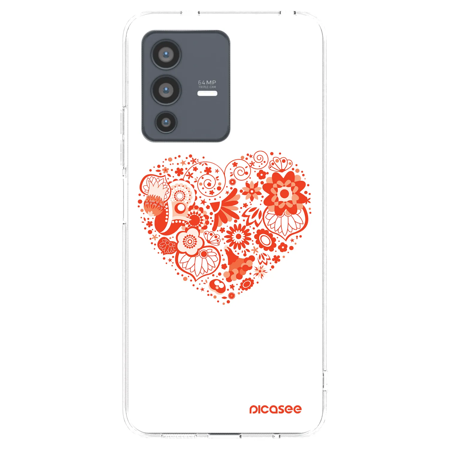 Picasee διαφανής θήκη σιλικόνης Vivo V23 5G - Big heart