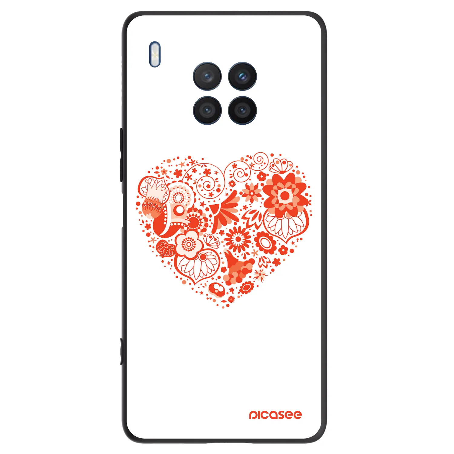 Picasee Μαύρη θήκη σιλικόνης για Honor 50 Lite - Big heart
