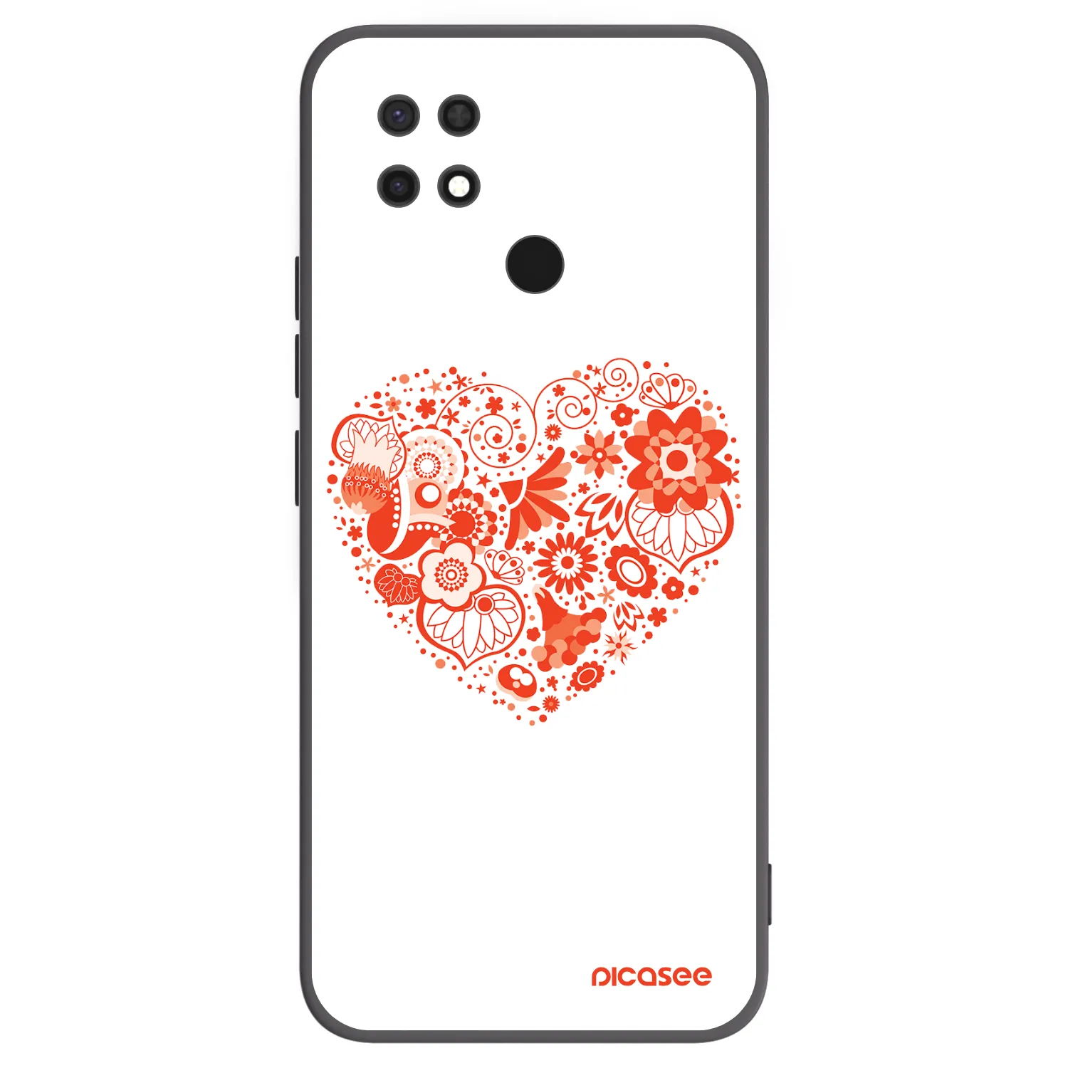 Picasee Μαύρη θήκη σιλικόνης για Xiaomi Redmi 10C - Big heart