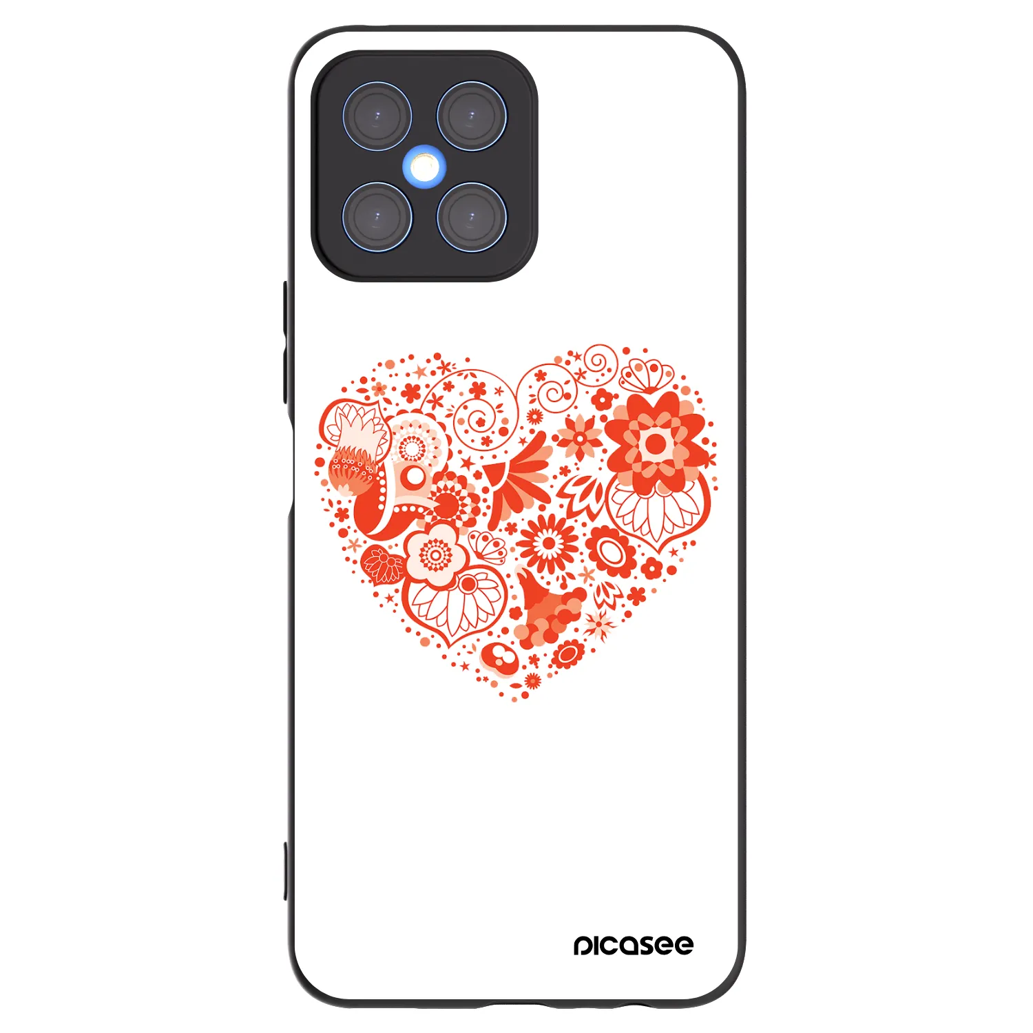 Picasee Μαύρη θήκη σιλικόνης για Honor X8 4G - Big heart
