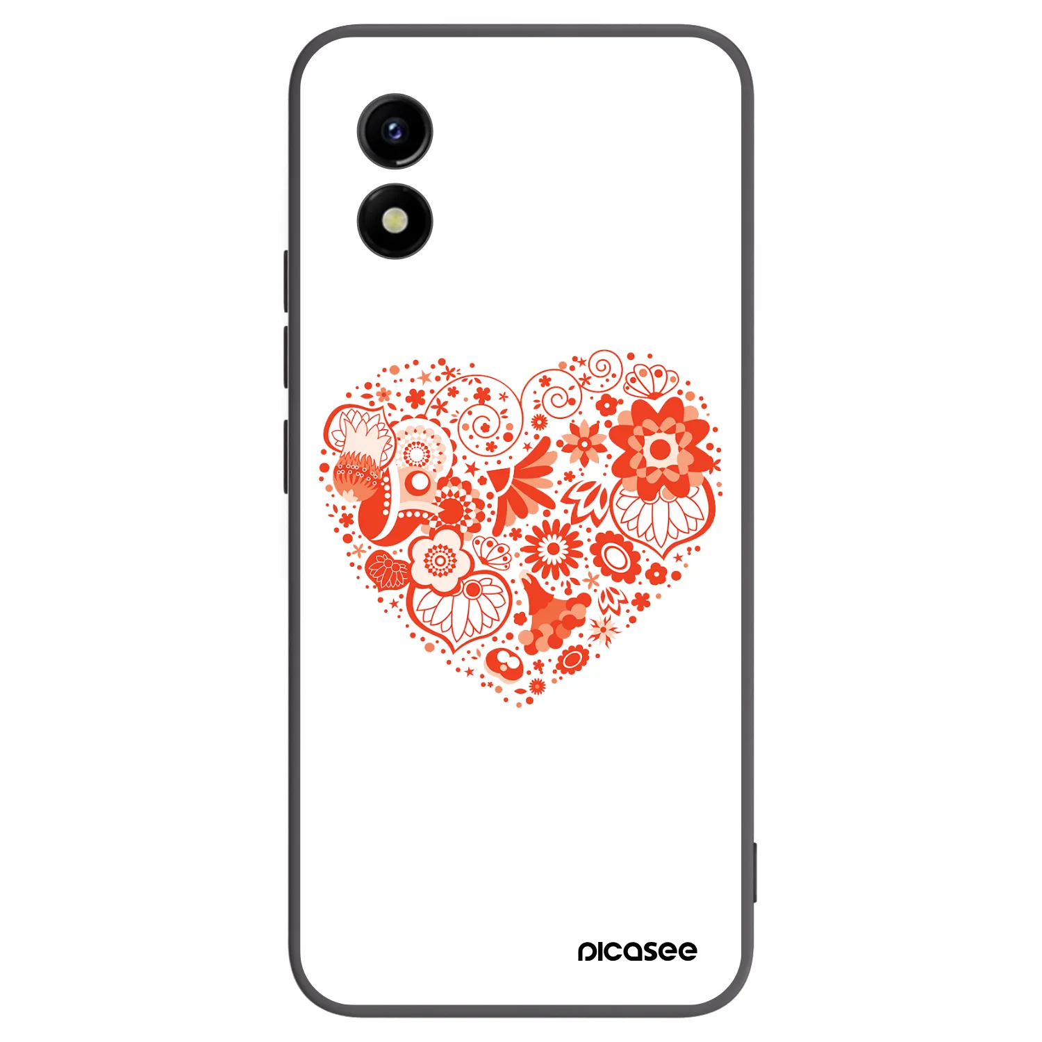 Picasee Μαύρη θήκη σιλικόνης για Vivo Y01 - Big heart