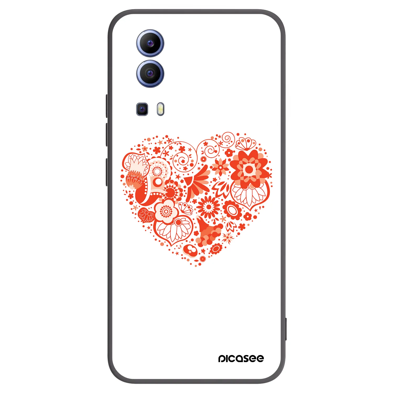Picasee Μαύρη θήκη σιλικόνης για Vivo Y52 5G - Big heart