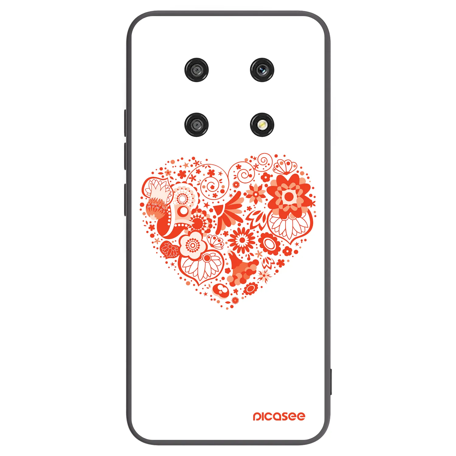 Picasee Μαύρη θήκη σιλικόνης για Honor Magic4 Lite 5G - Big heart