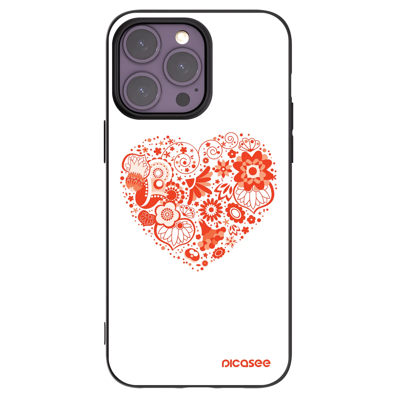 Picasee Μαύρη θήκη σιλικόνης για Apple iPhone 14 Pro Max - Big heart