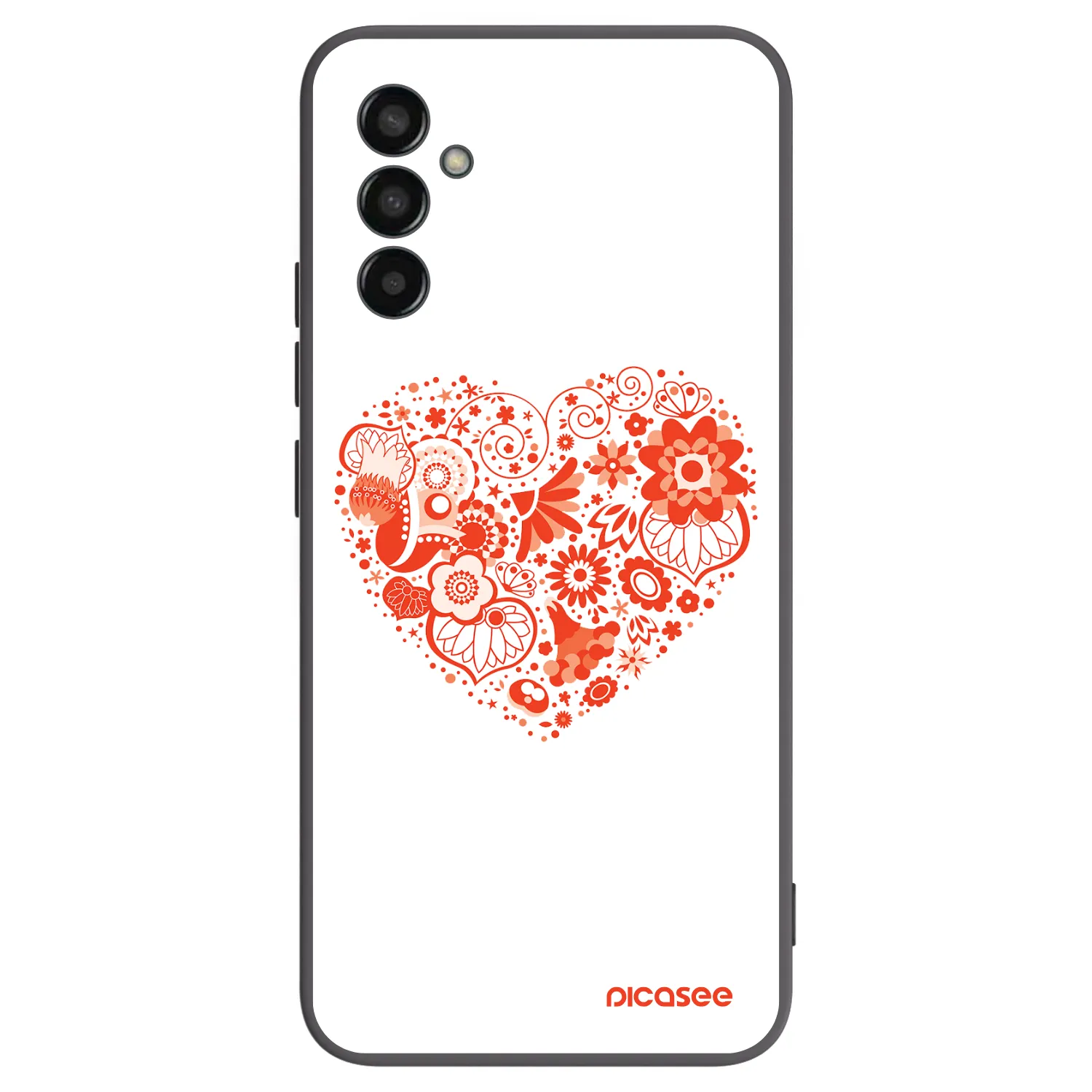Picasee Μαύρη θήκη σιλικόνης για Samsung Galaxy M13 M135F - Big heart