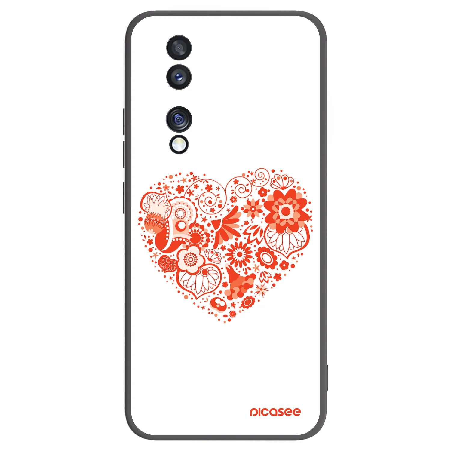 Picasee Μαύρη θήκη σιλικόνης για Honor 70 - Big heart