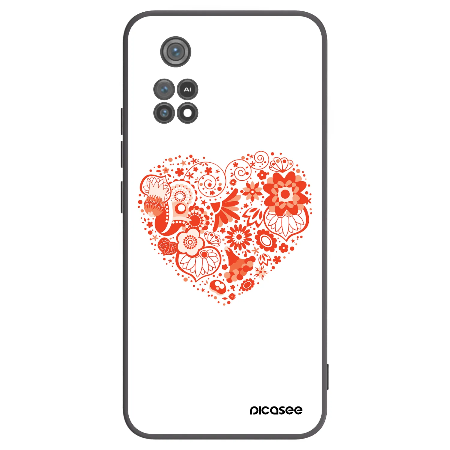 Picasee Μαύρη θήκη σιλικόνης για Xiaomi Poco M4 Pro - Big heart