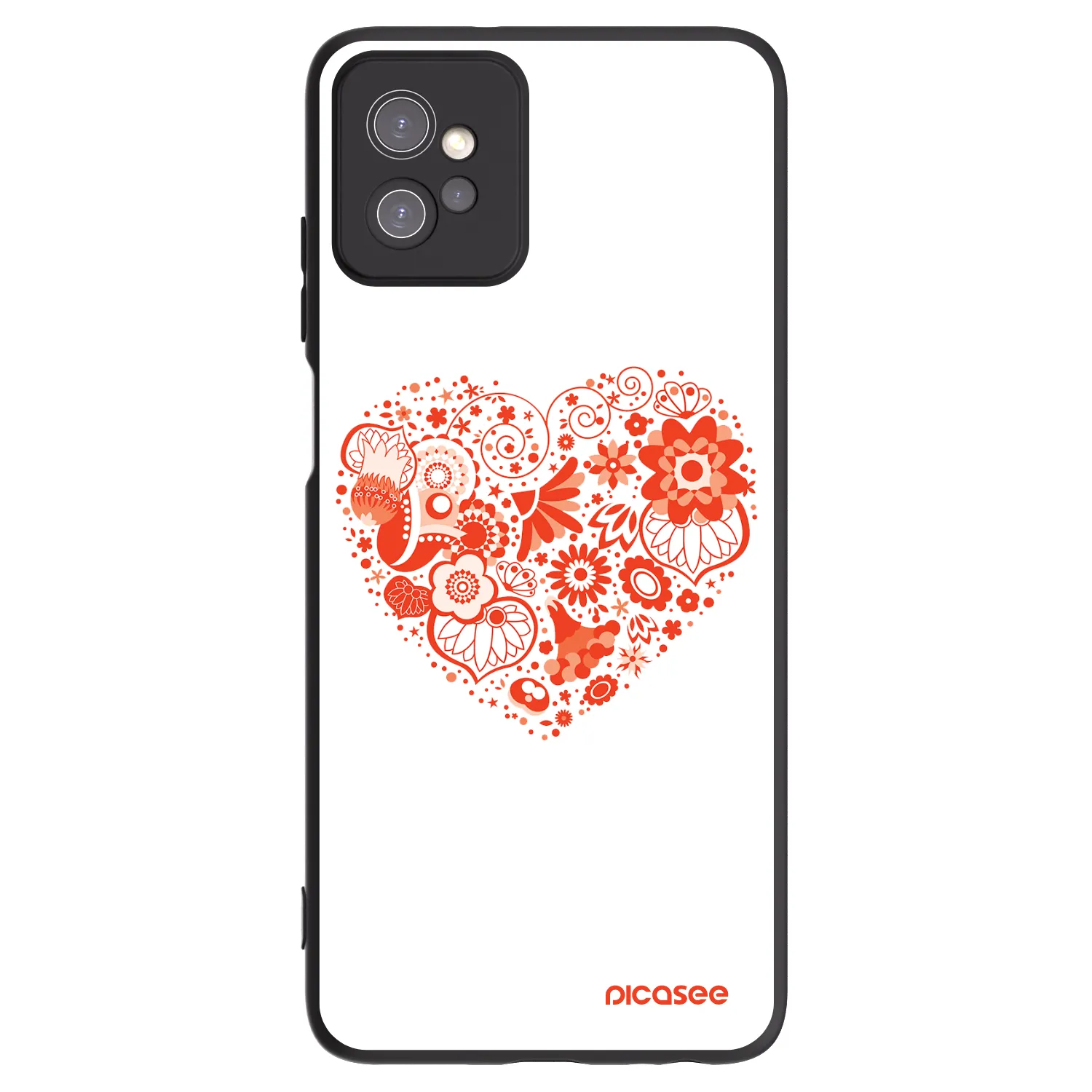 Picasee Μαύρη θήκη σιλικόνης για Motorola Moto G32 - Big heart