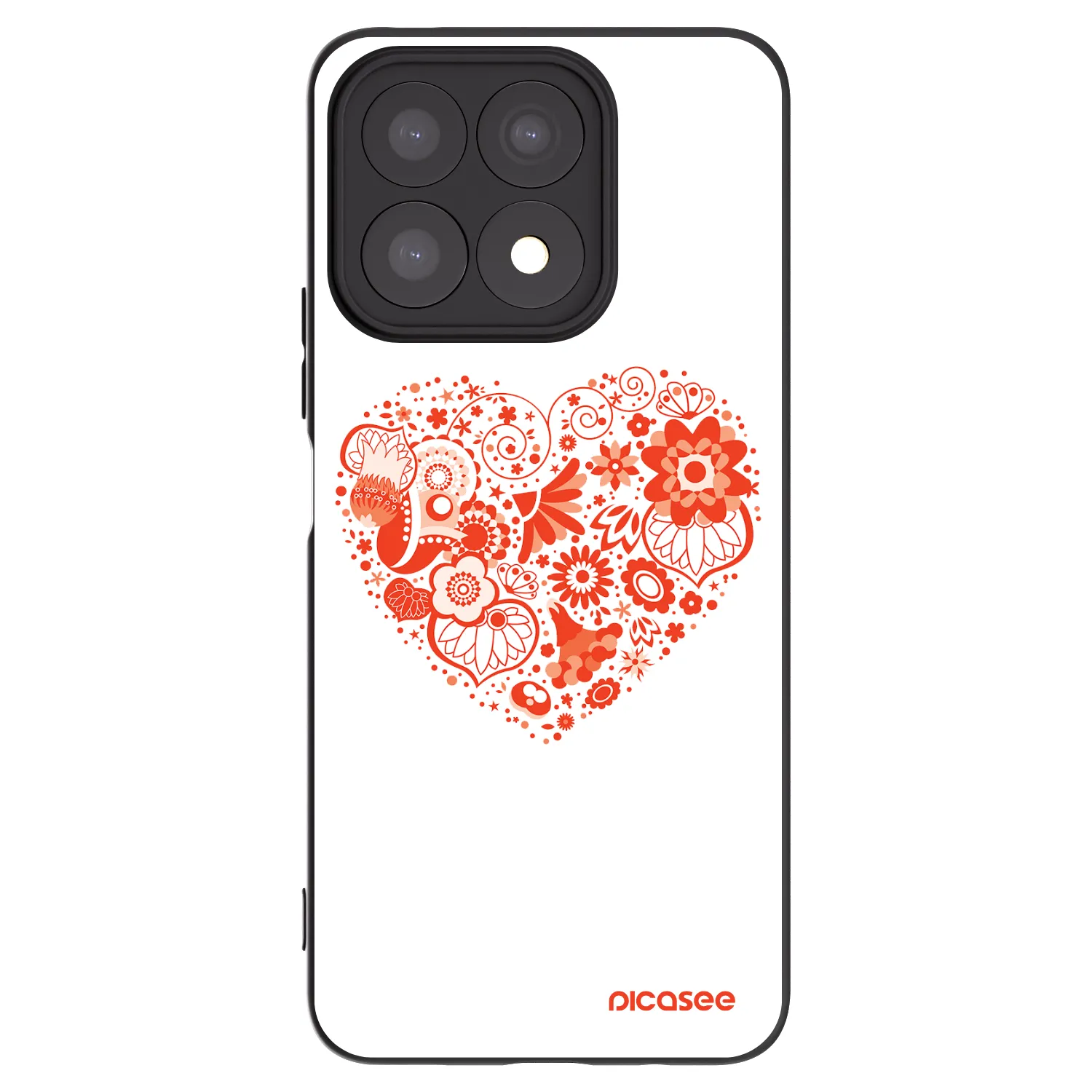 Picasee Μαύρη θήκη σιλικόνης για Honor X8a - Big heart