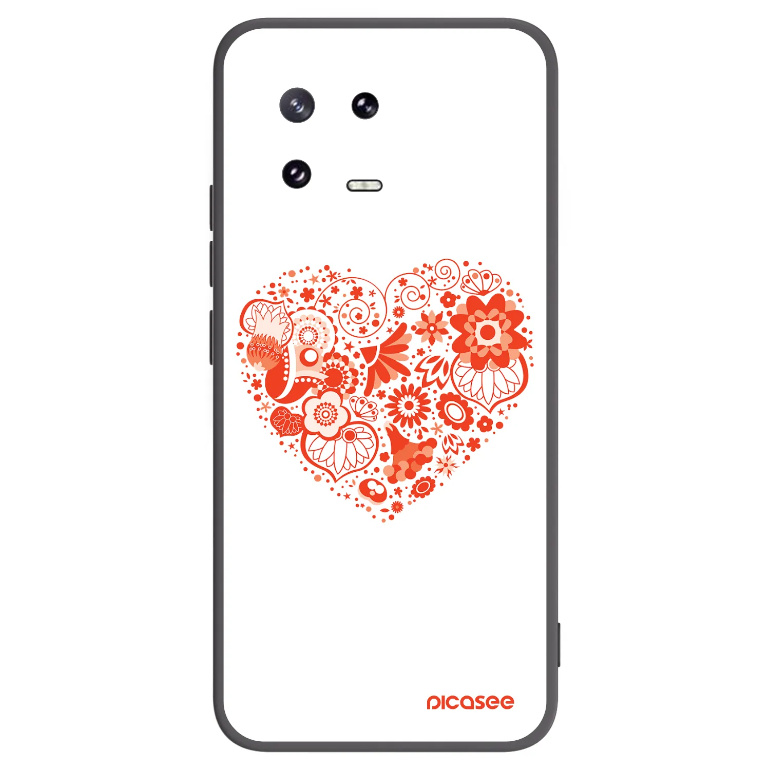 Picasee Μαύρη θήκη σιλικόνης για Xiaomi 13 Pro - Big heart