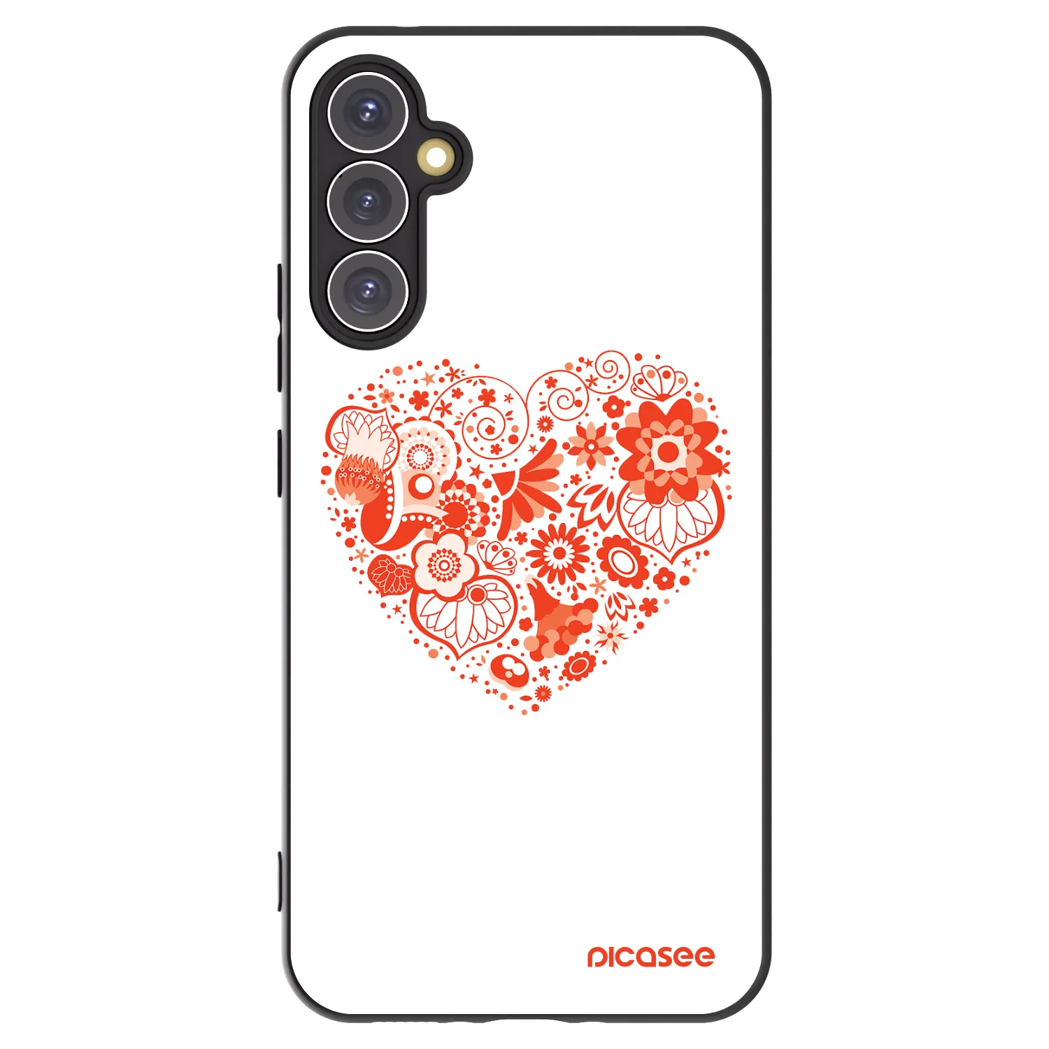 Picasee Μαύρη θήκη σιλικόνης για Samsung Galaxy A34 5G A346B - Big heart