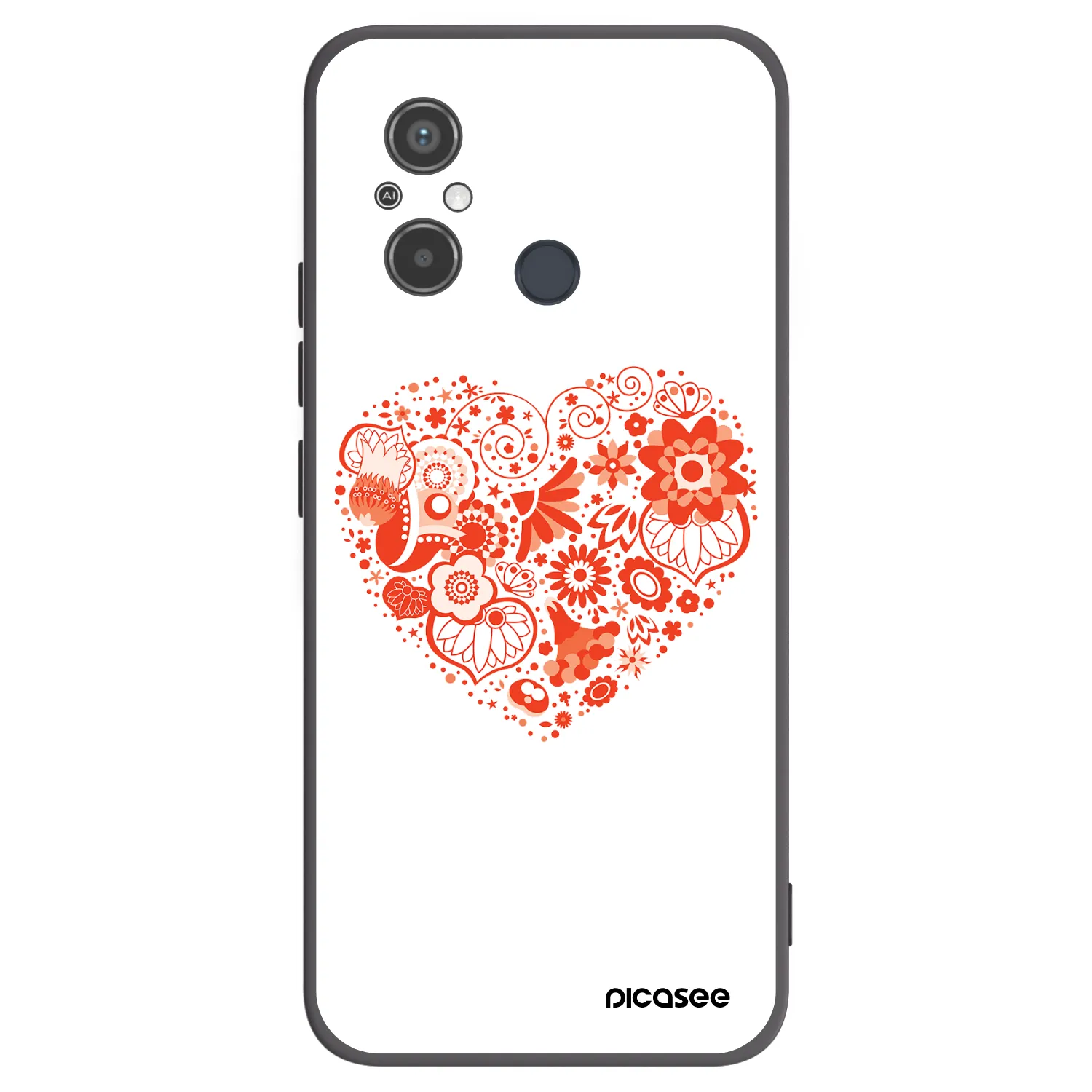 Picasee Μαύρη θήκη σιλικόνης για Xiaomi Redmi 12C - Big heart