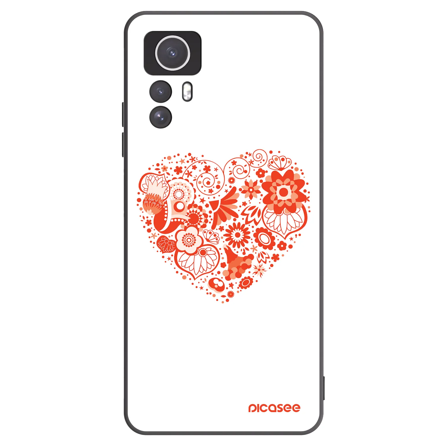 Picasee Μαύρη θήκη σιλικόνης για Xiaomi Redmi Note 12S - Big heart