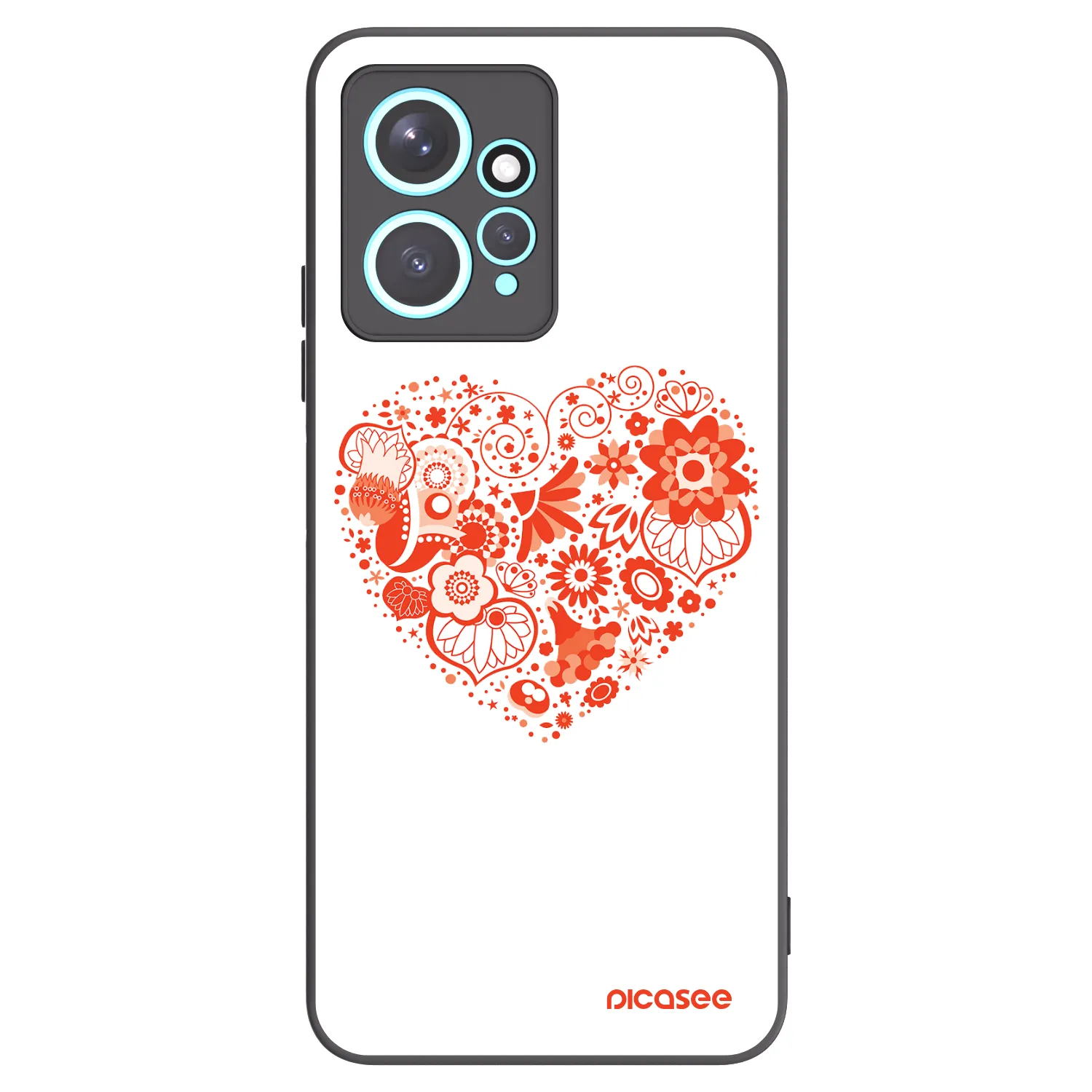 Picasee Μαύρη θήκη σιλικόνης για Xiaomi Redmi Note 12 4G - Big heart