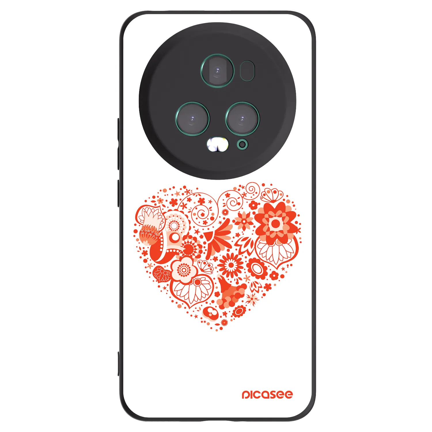 Picasee Μαύρη θήκη σιλικόνης για Honor Magic5 Pro - Big heart