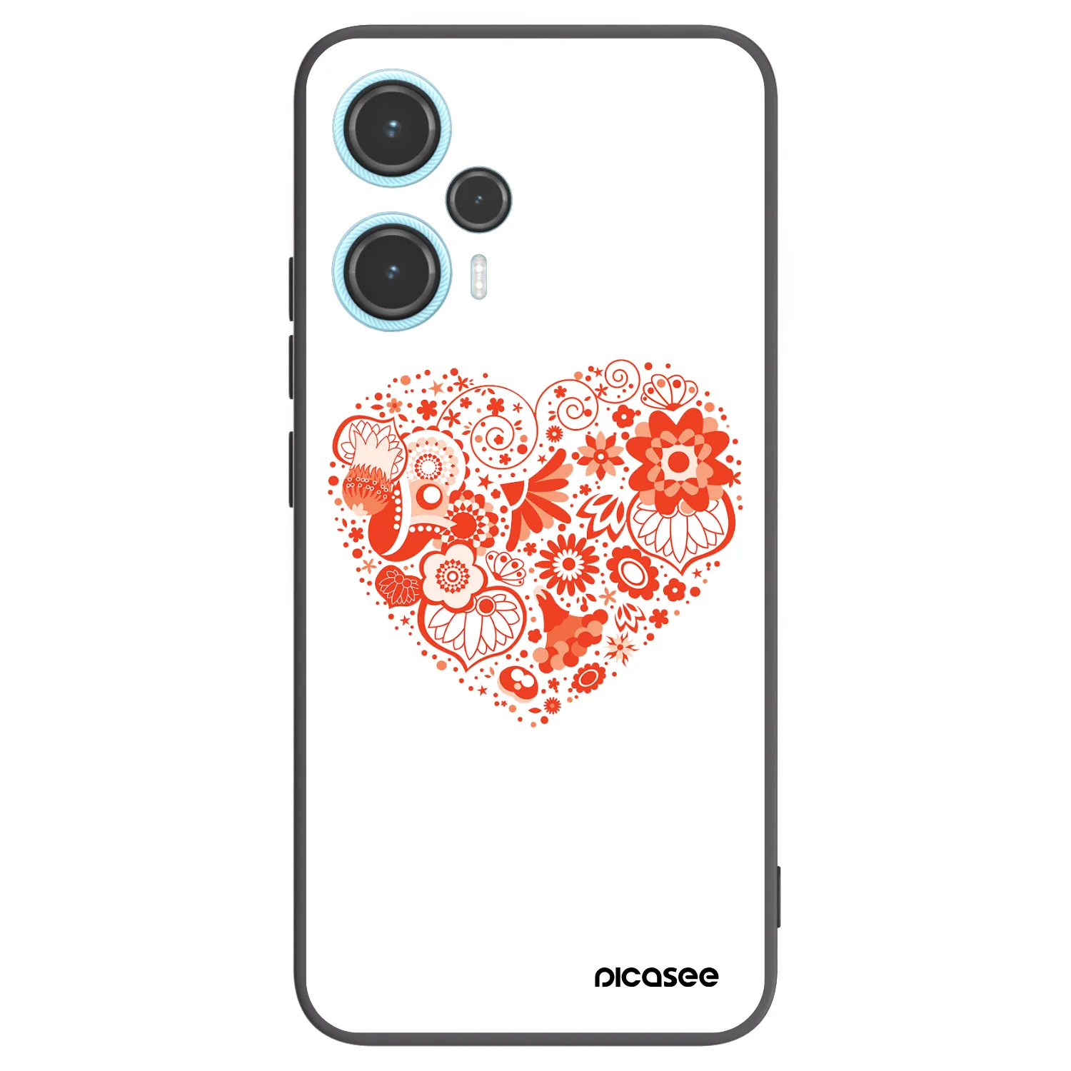 Picasee Μαύρη θήκη σιλικόνης για Xiaomi Poco F5 - Big heart