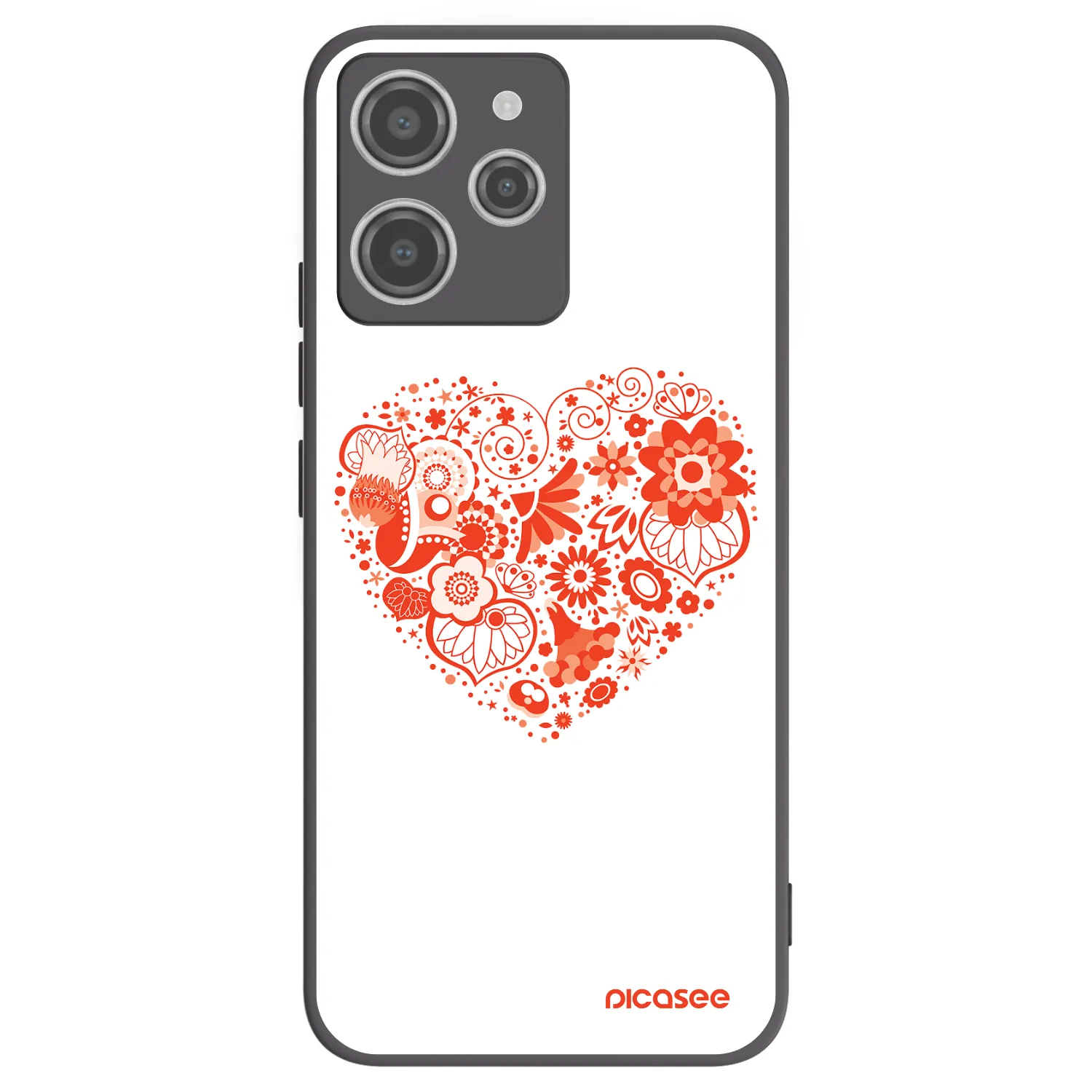 Picasee Μαύρη θήκη σιλικόνης για Xiaomi Redmi 12 4G - Big heart
