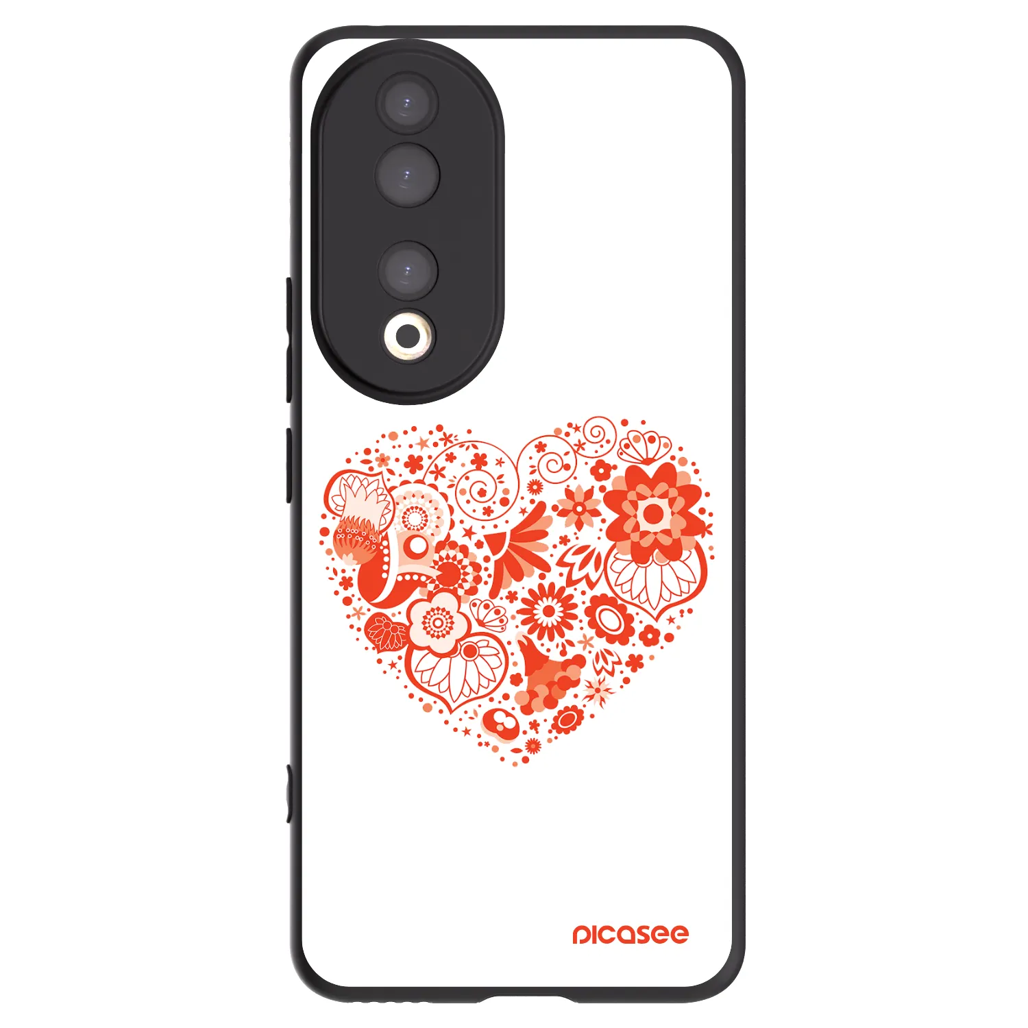 Picasee Μαύρη θήκη σιλικόνης για Honor 90 5G - Big heart