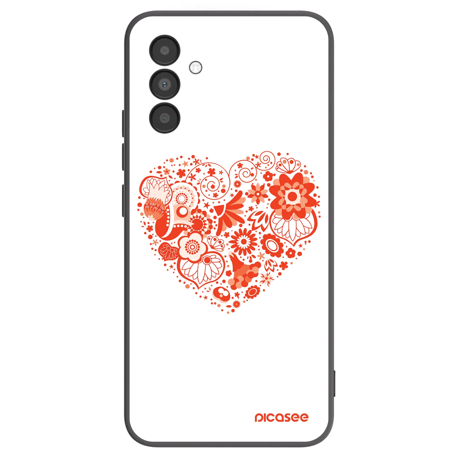 Picasee Μαύρη θήκη σιλικόνης για Samsung Galaxy A04s A047F - Big heart