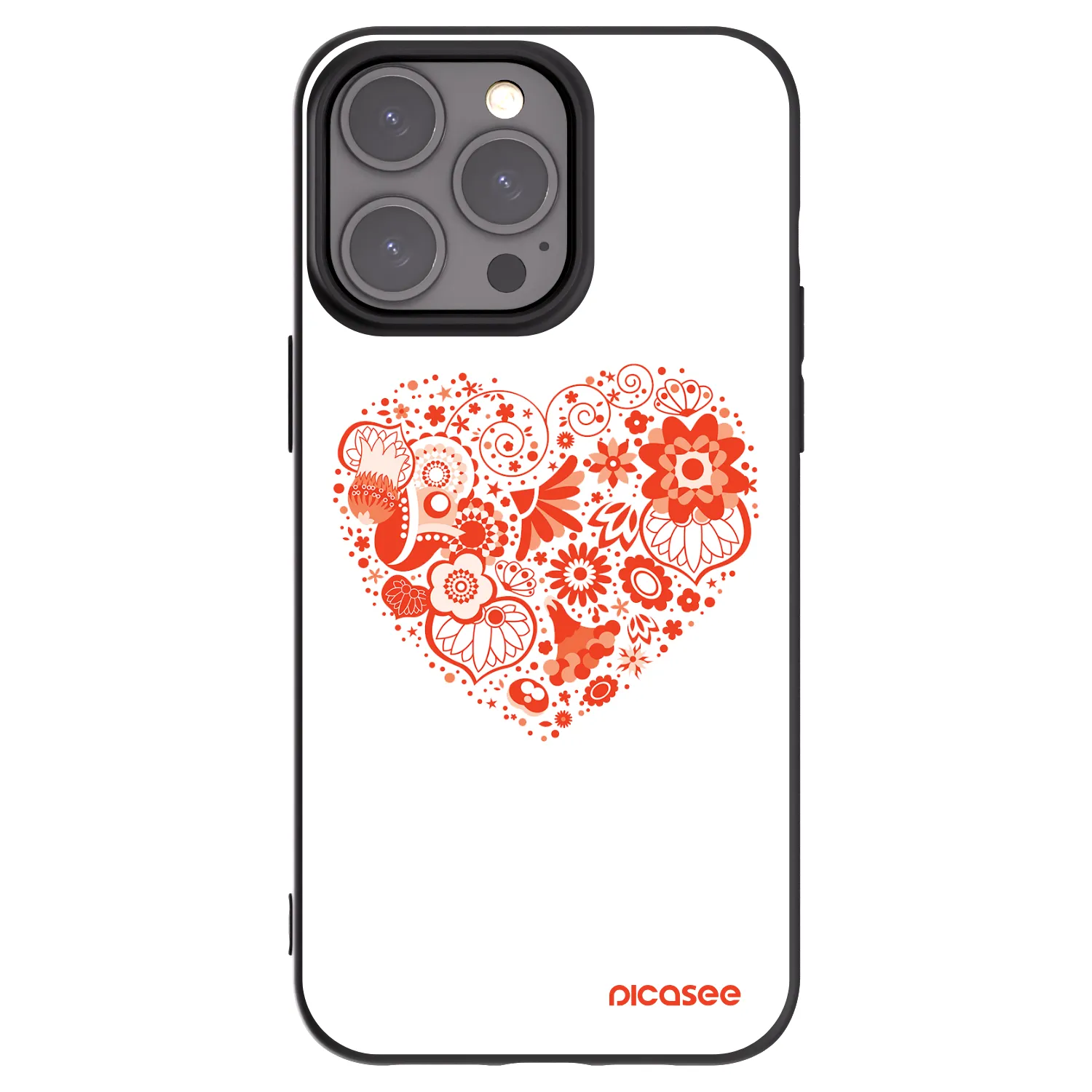 Picasee Μαύρη θήκη σιλικόνης για Apple iPhone 15 Pro Max - Big heart