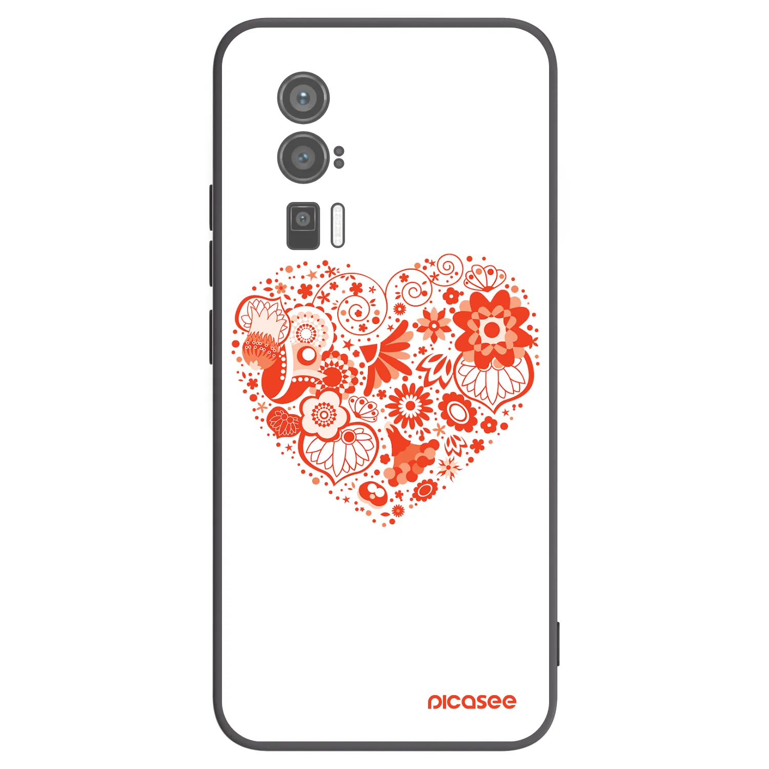 Picasee Μαύρη θήκη σιλικόνης για Xiaomi Poco F5 Pro 5G - Big heart