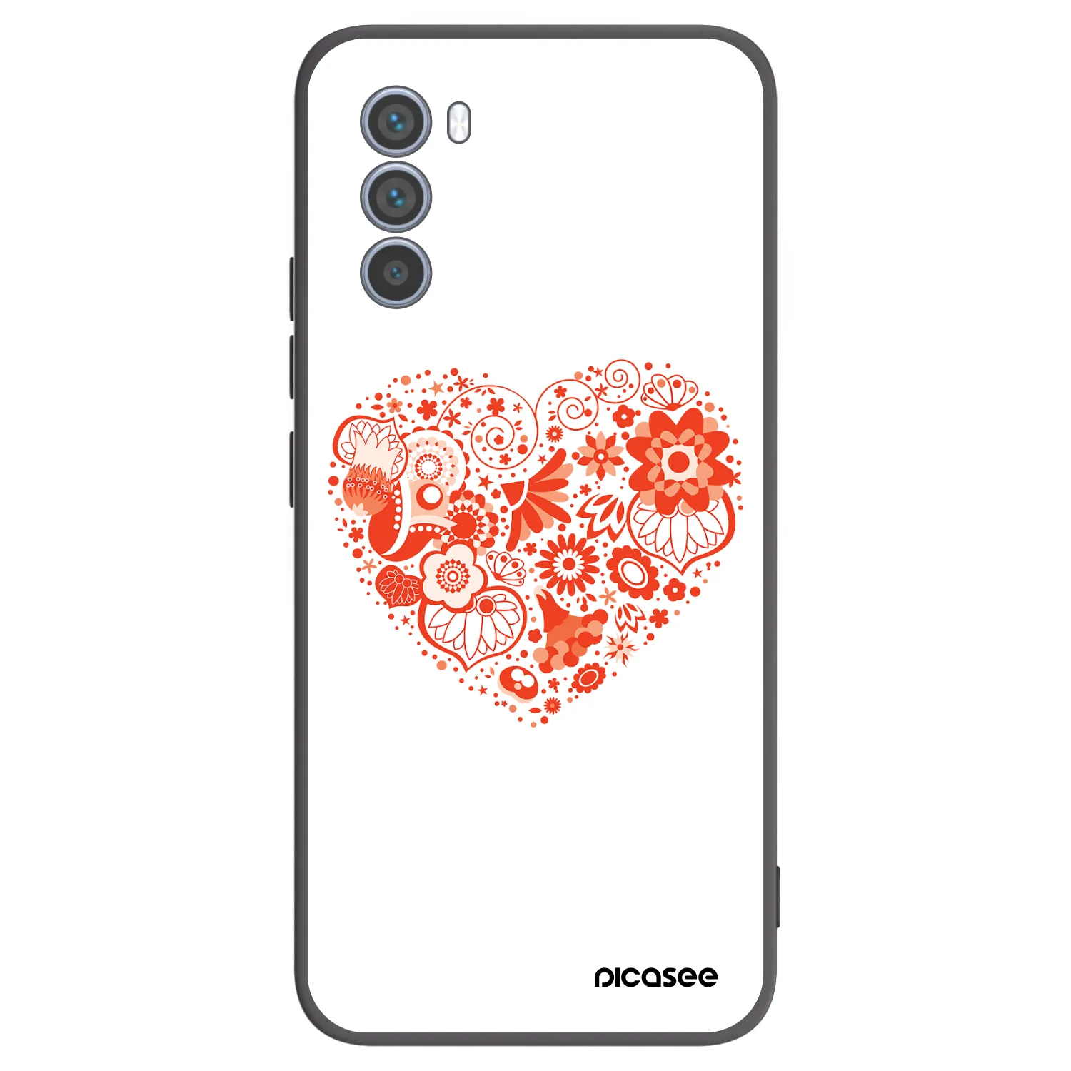 Picasee Μαύρη θήκη σιλικόνης για Motorola Moto G62 - Big heart