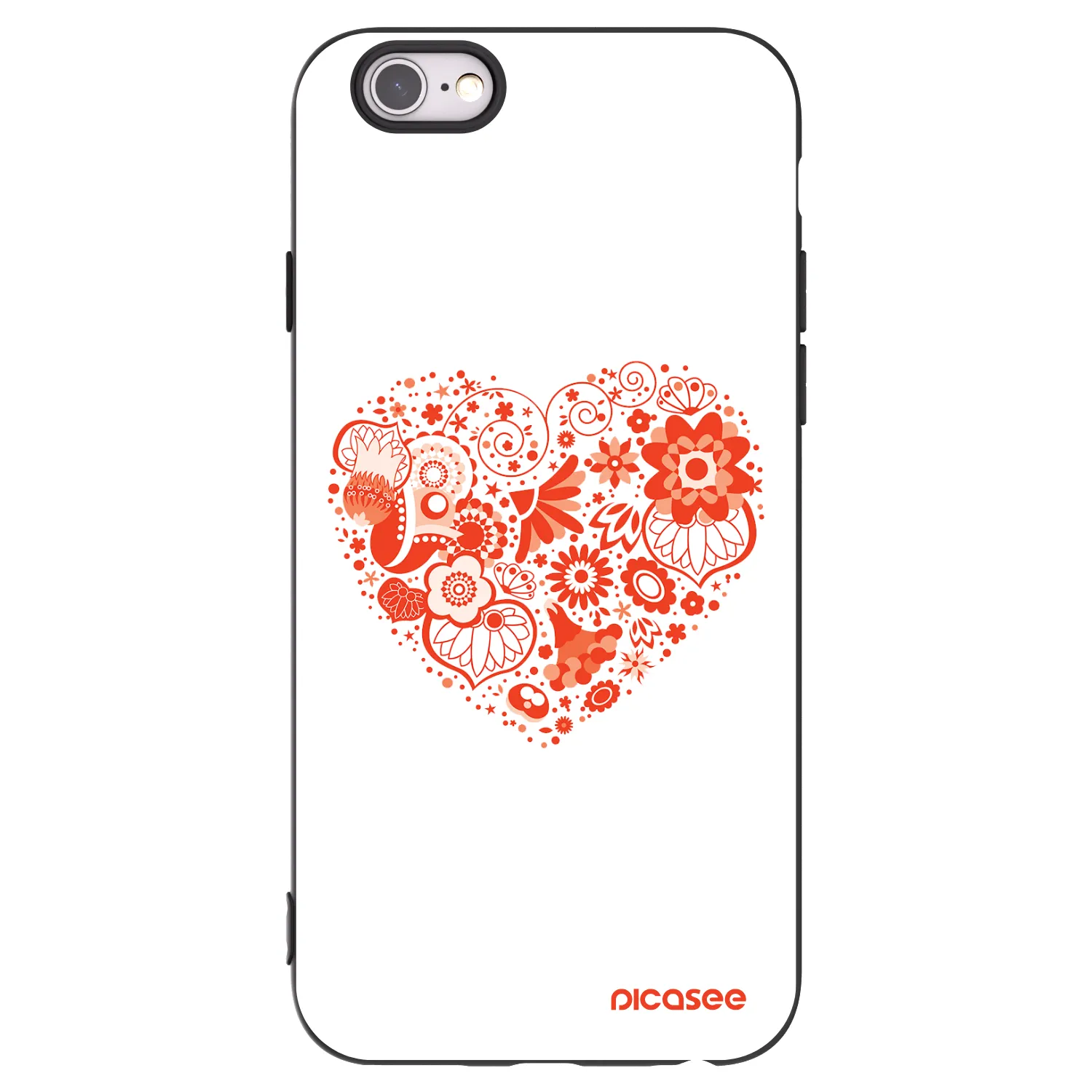 Picasee Μαύρη θήκη σιλικόνης για Apple iPhone 6/6S - Big heart
