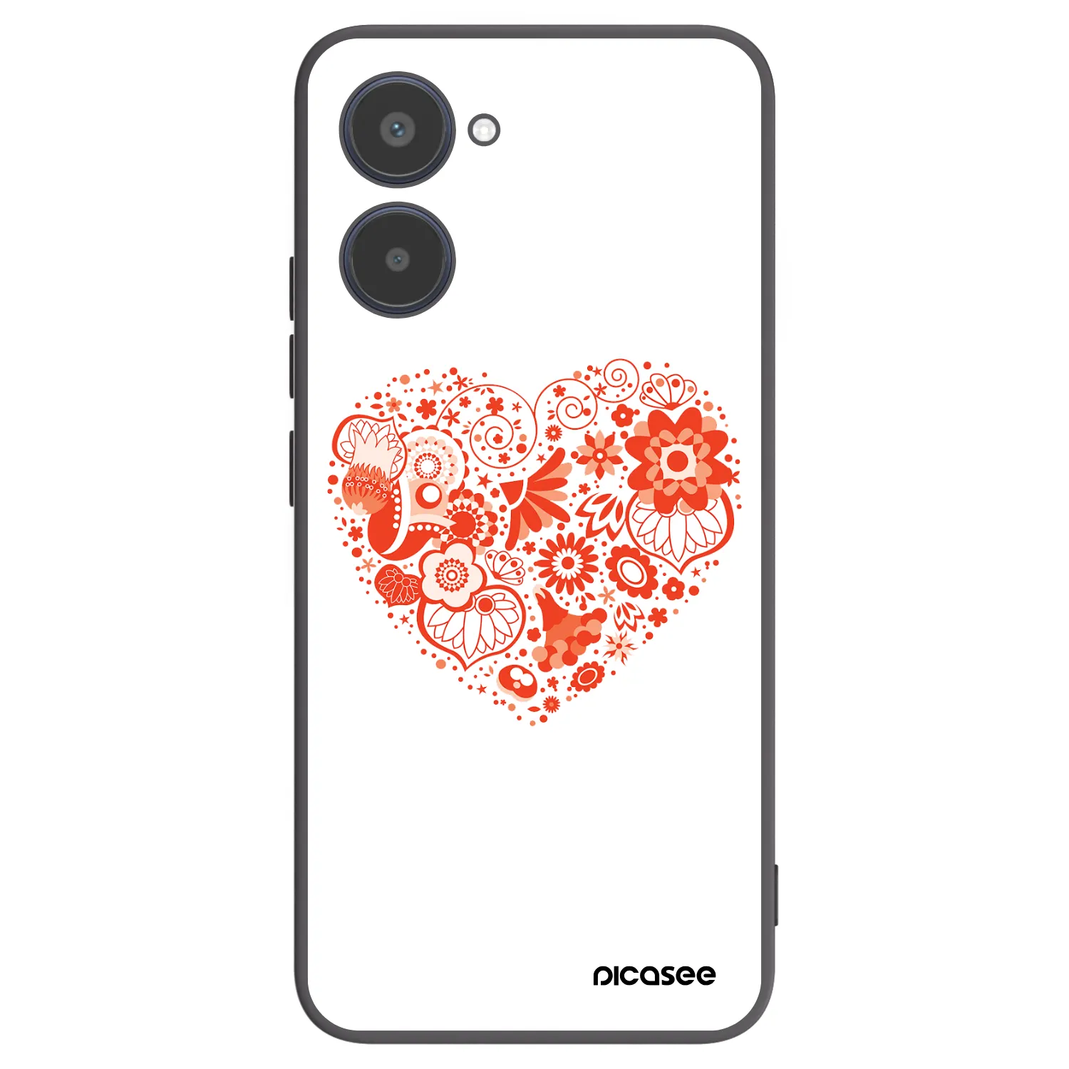 Picasee Μαύρη θήκη σιλικόνης για Realme 10 4G - Big heart