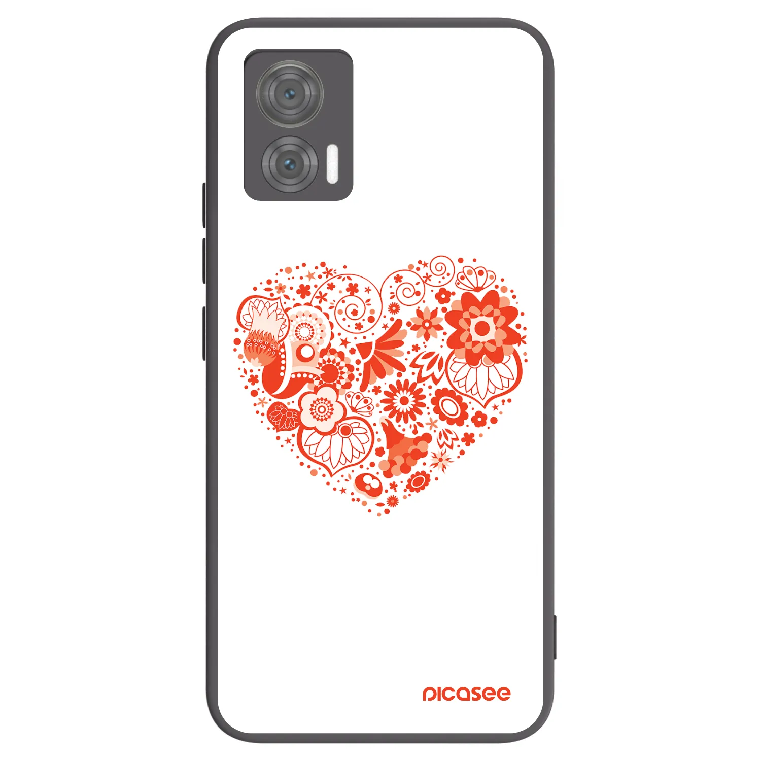 Picasee Μαύρη θήκη σιλικόνης για Motorola Edge 30 Neo - Big heart